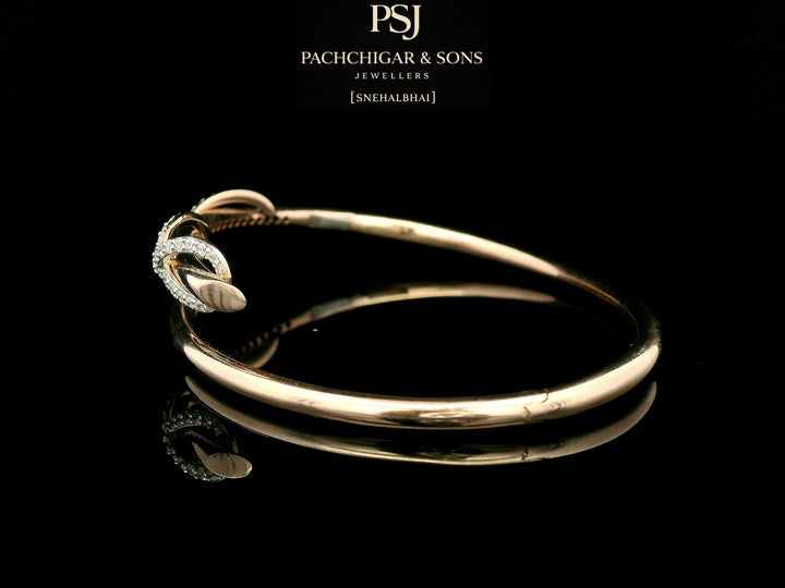 Elegant Infinity Diamond Open Bangle in Rose Gold