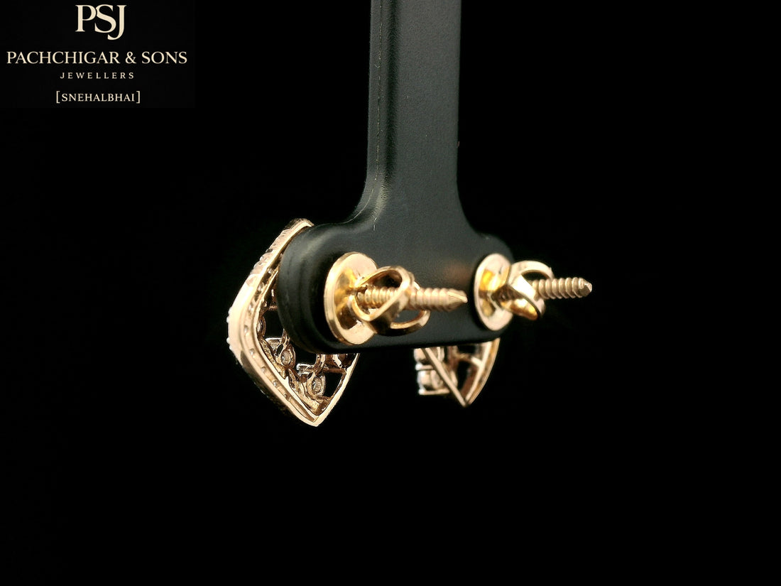 Geometric Diamond Stud Earrings