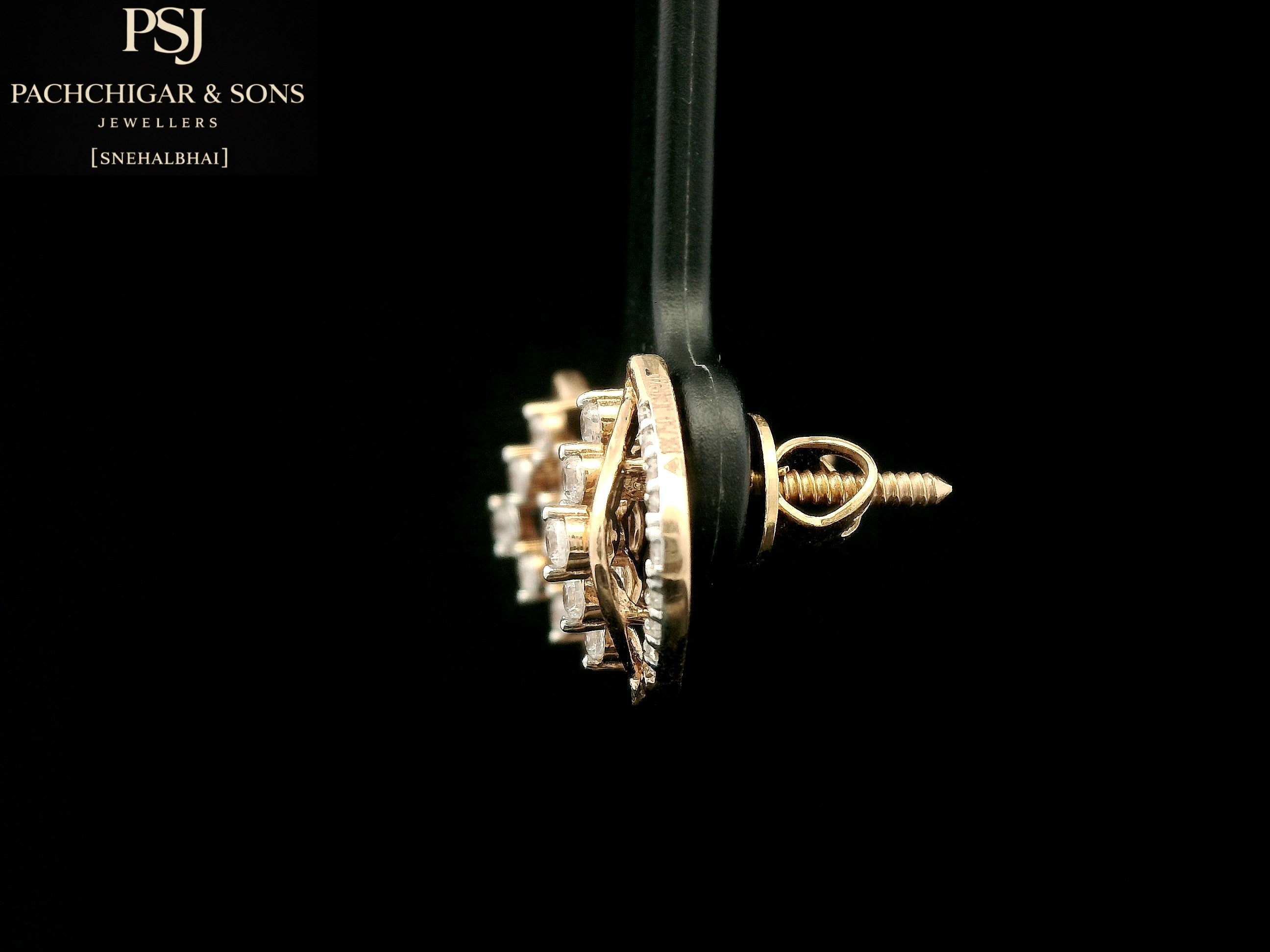 Geometric Diamond Stud Earrings