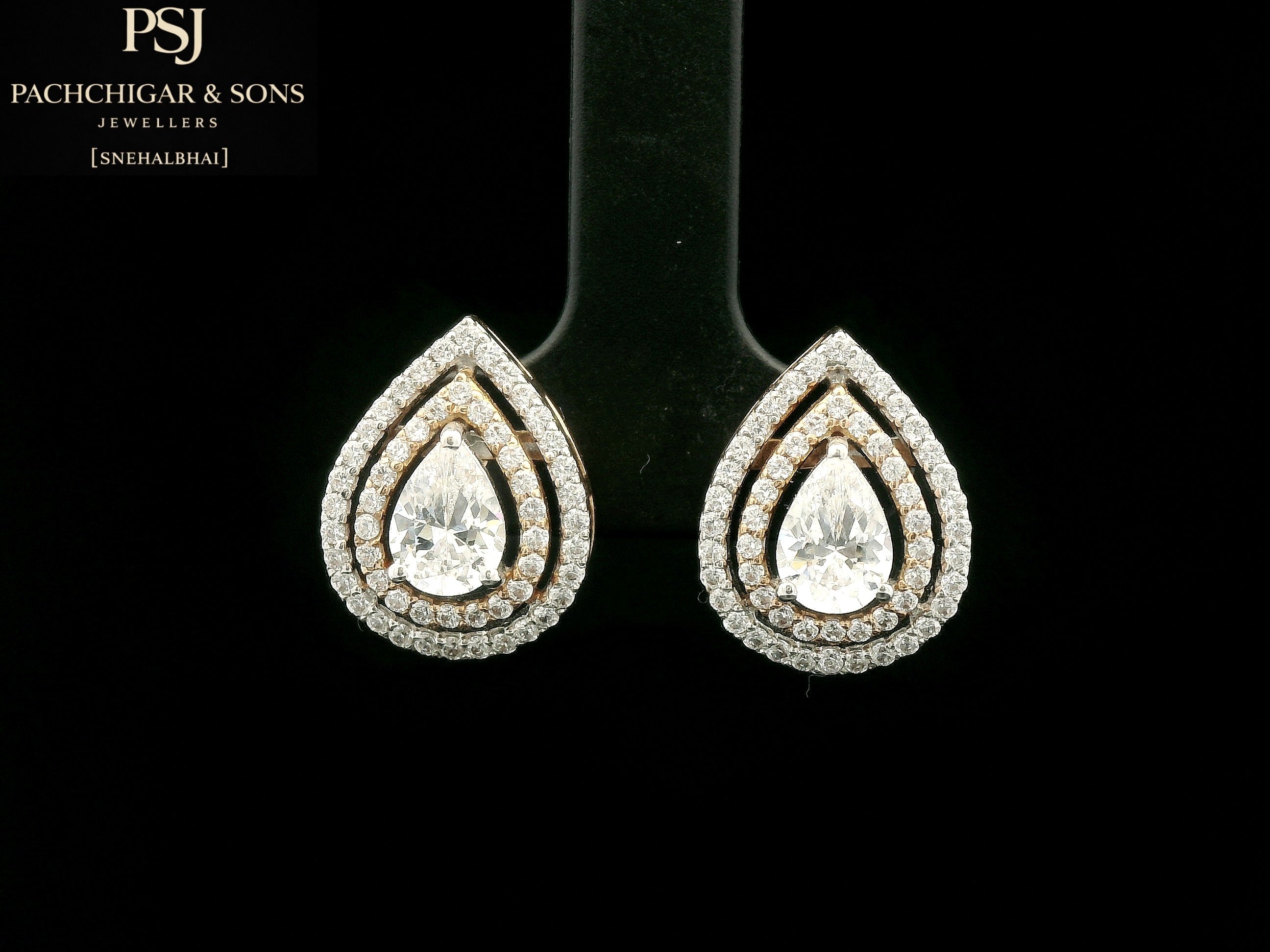 Pear Shape Diamond Stud Earrings
