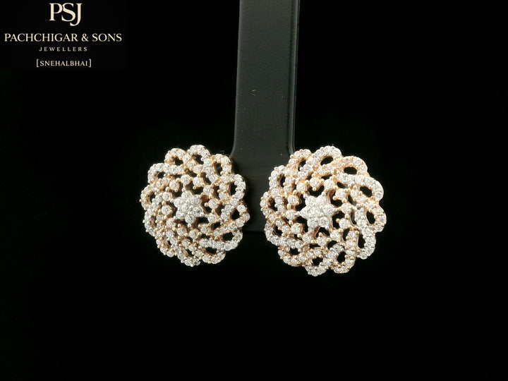 Floral Diamond Stud Earrings
