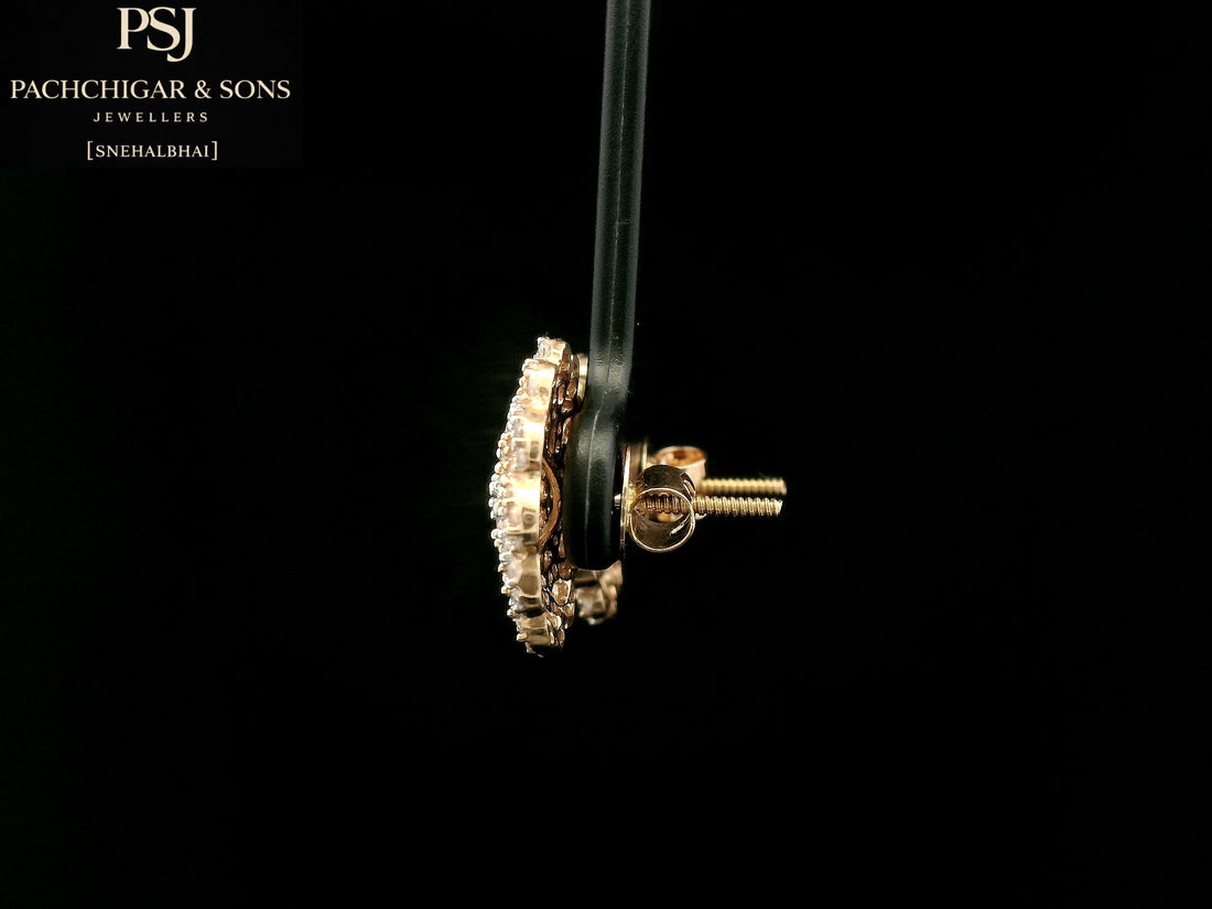 Floral Diamond Stud Earrings