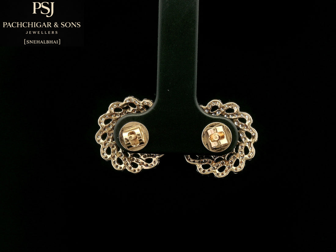 Floral Diamond Stud Earrings
