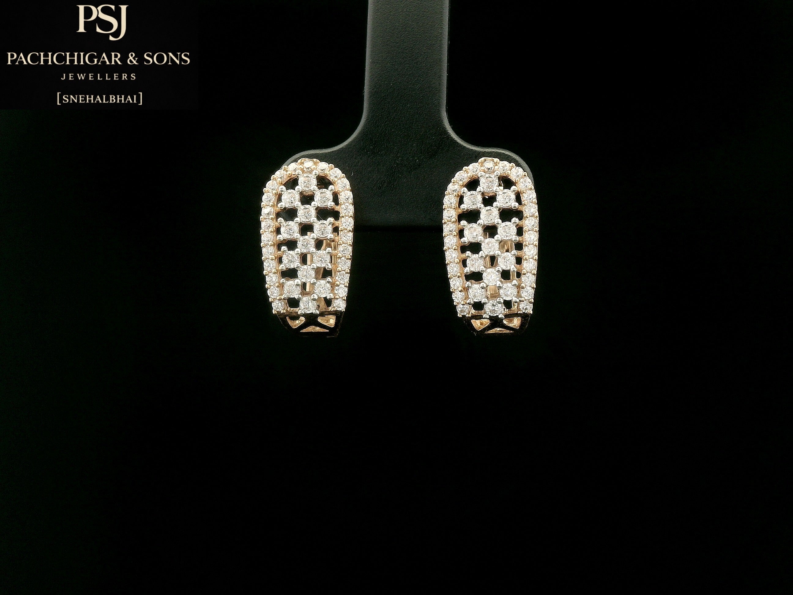 Diamond Mesh Hoop Earrings
