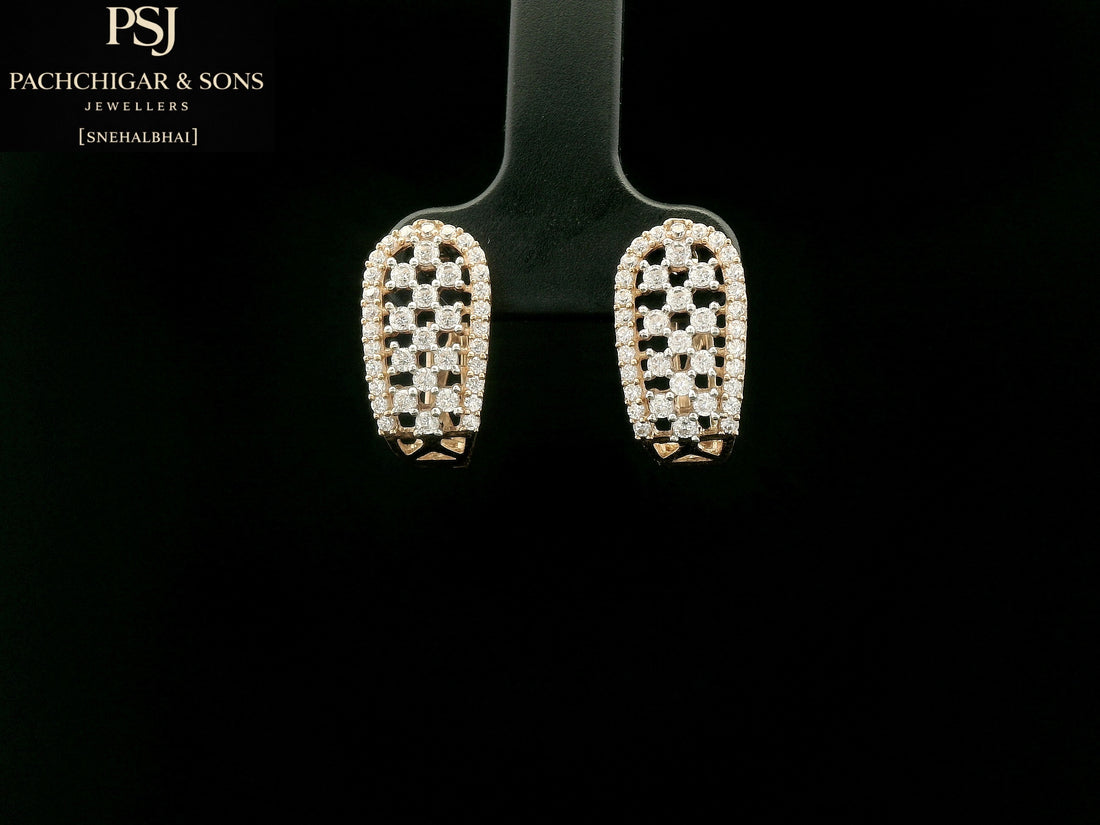 Diamond Mesh Hoop Earrings