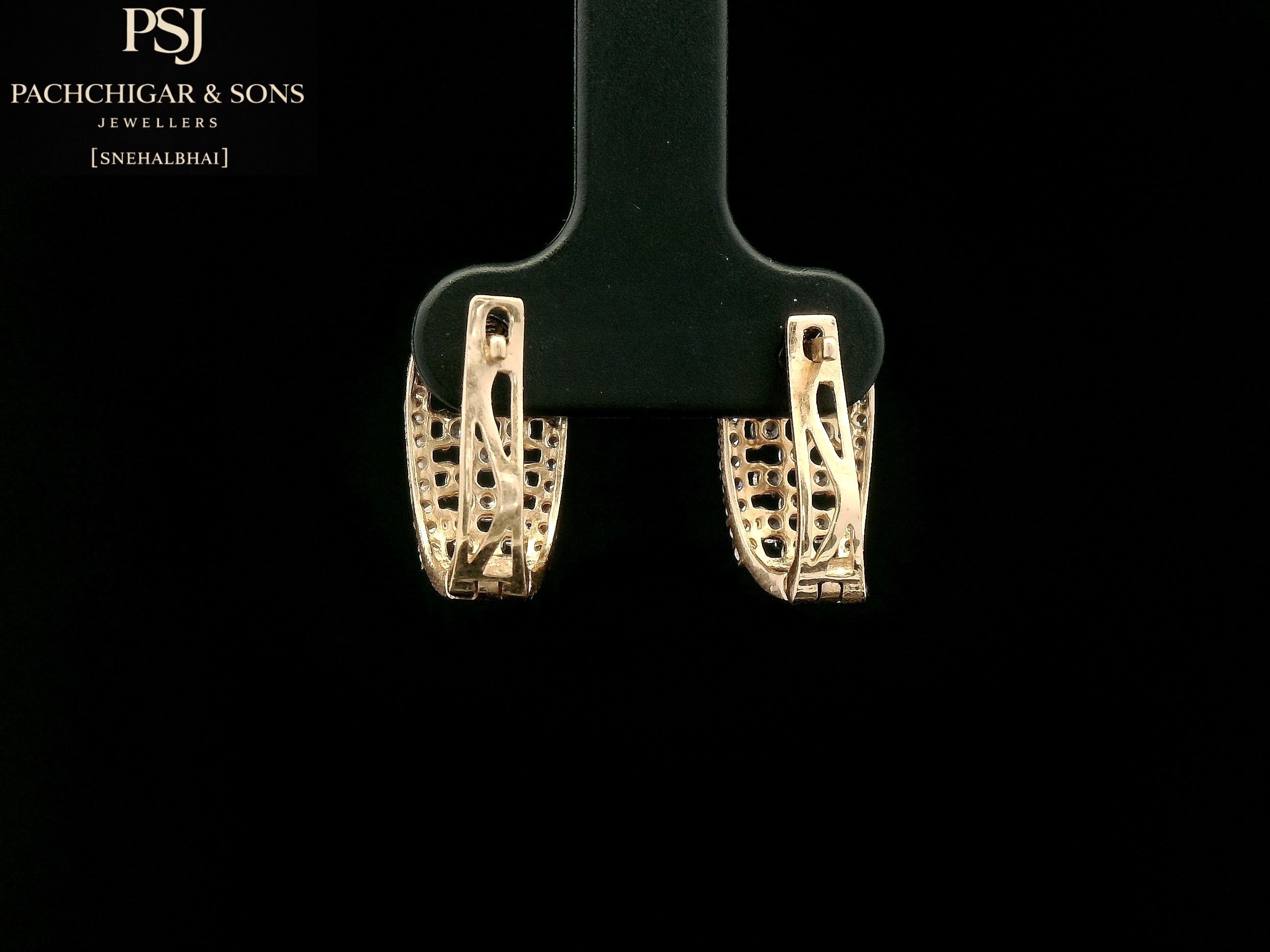 Diamond Mesh Hoop Earrings