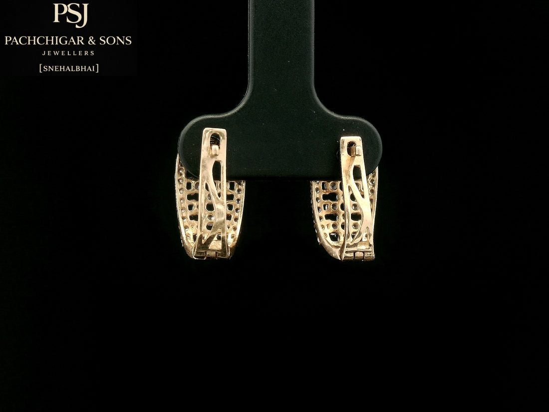 Diamond Mesh Hoop Earrings