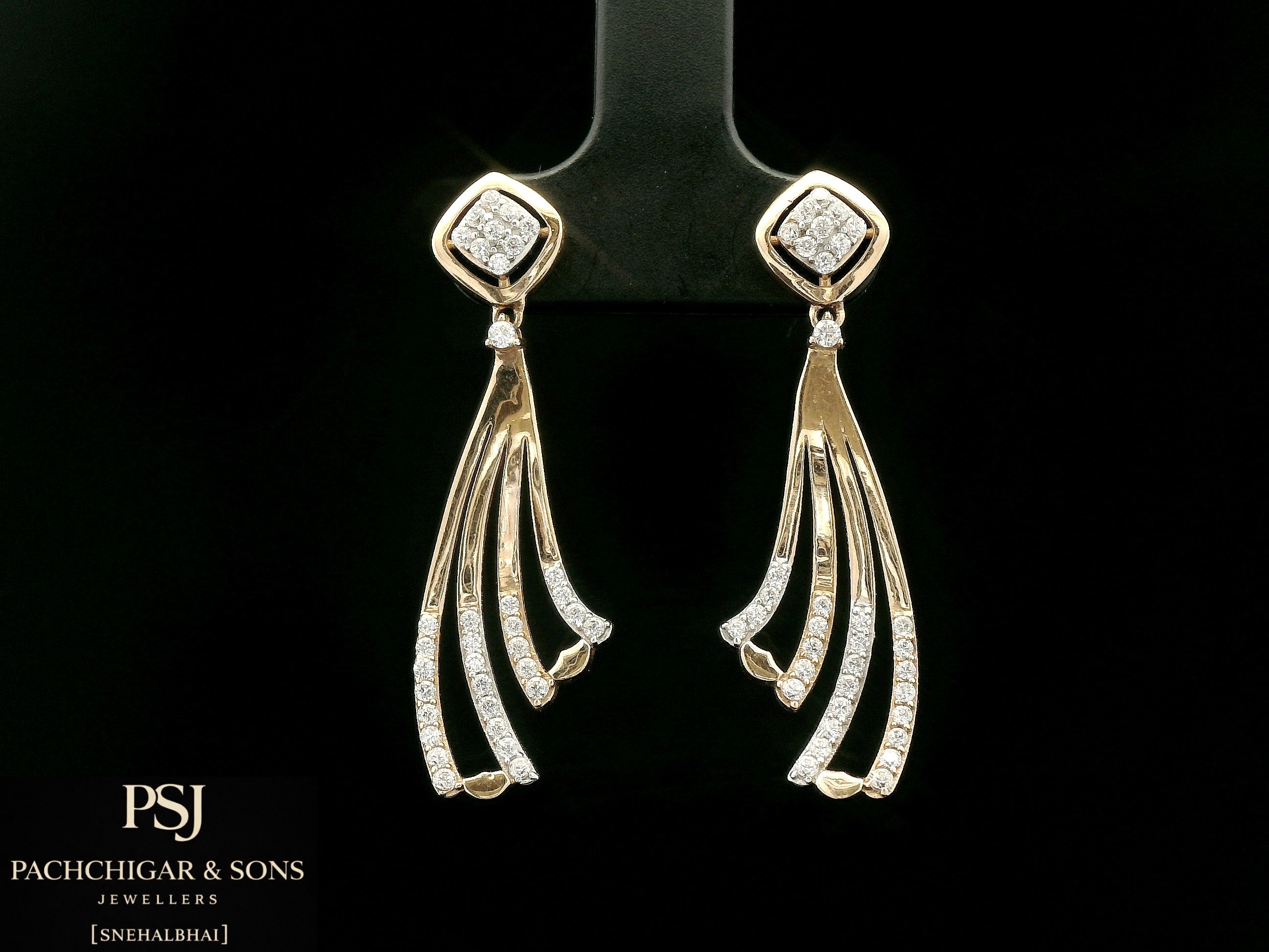 Diamond Tassel Drop Earrings