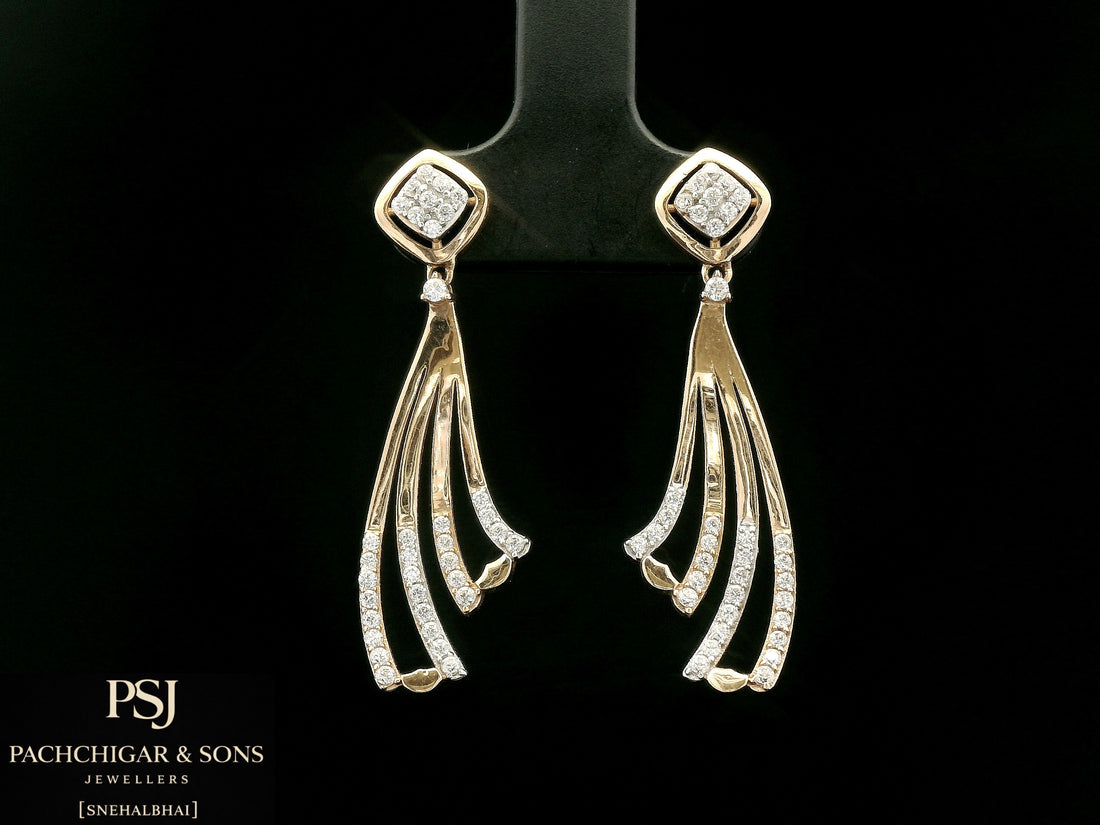 Diamond Tassel Drop Earrings