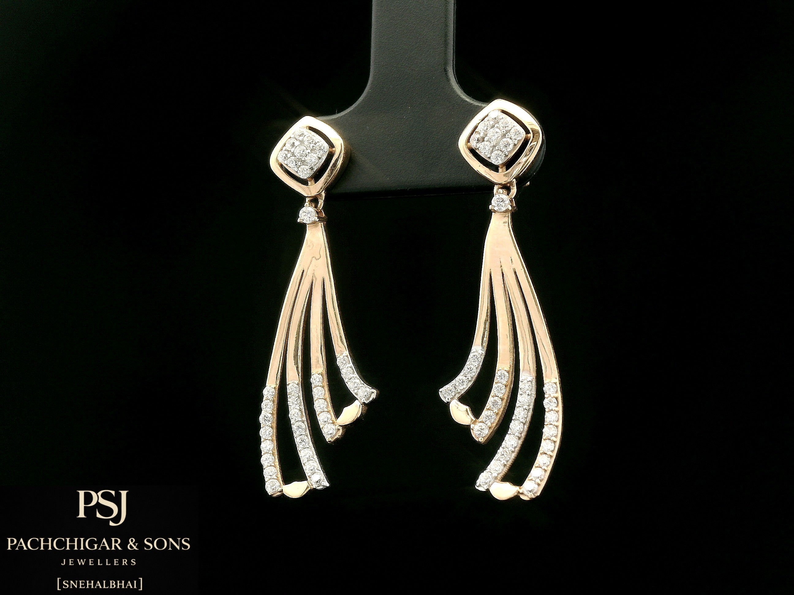 Diamond Tassel Drop Earrings