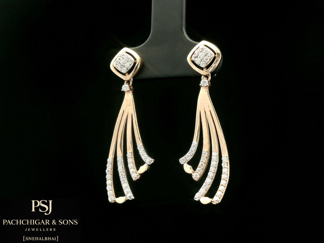 Diamond Tassel Drop Earrings