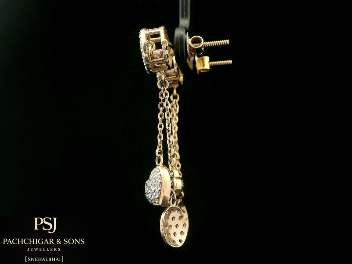 Heart Drop Diamond Earrings