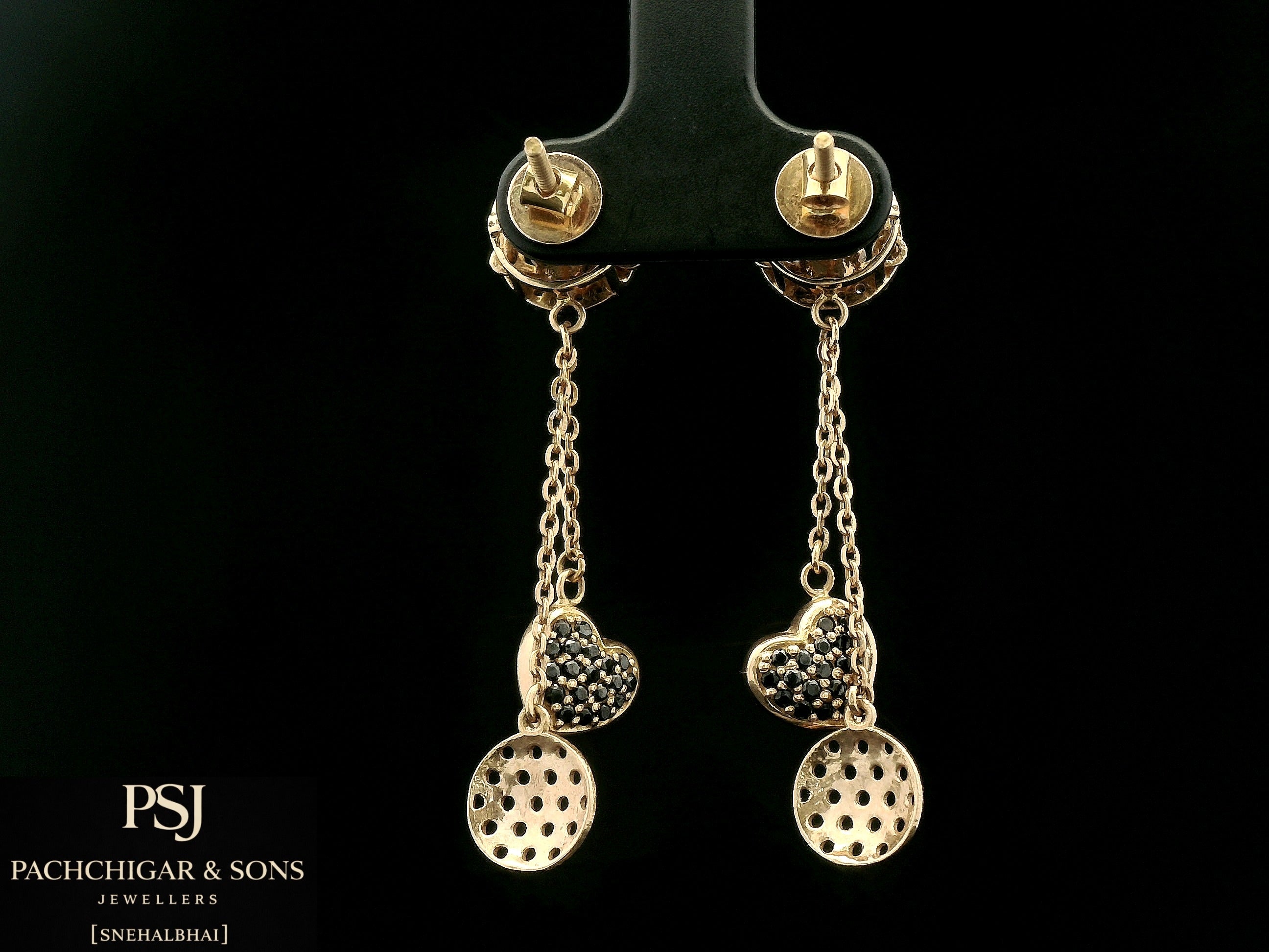 Heart Drop Diamond Earrings