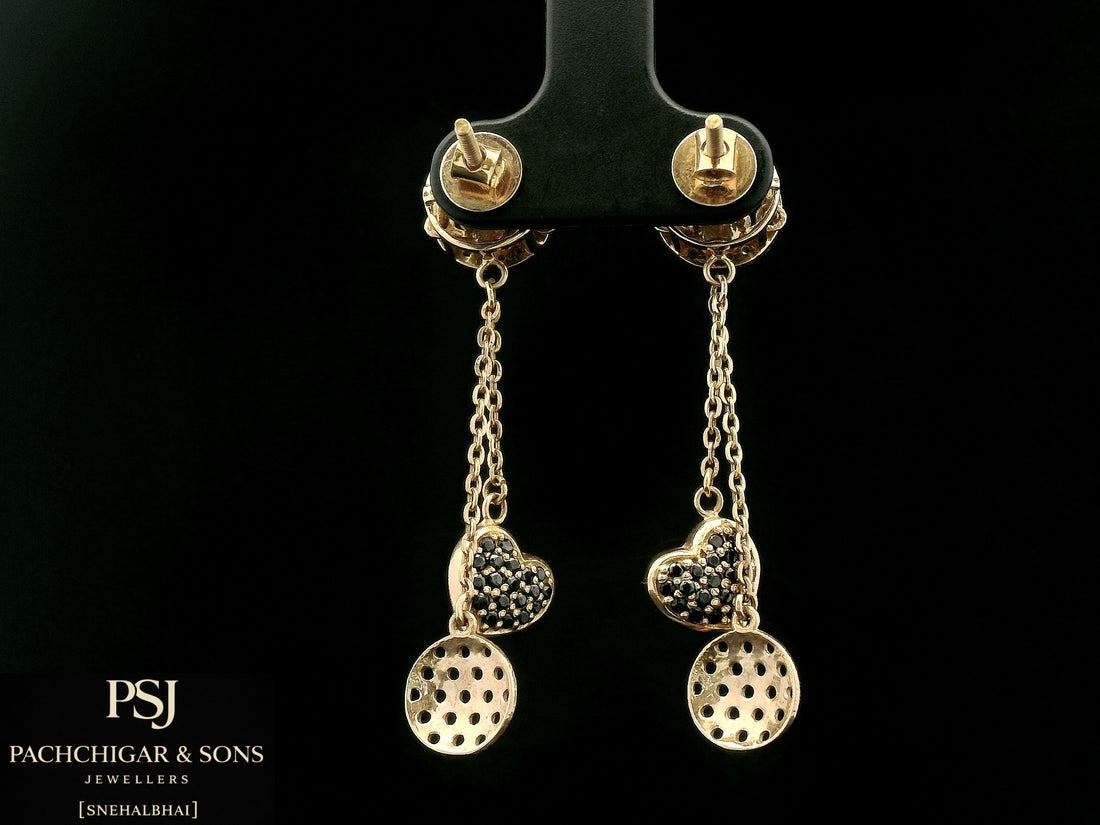 Heart Drop Diamond Earrings