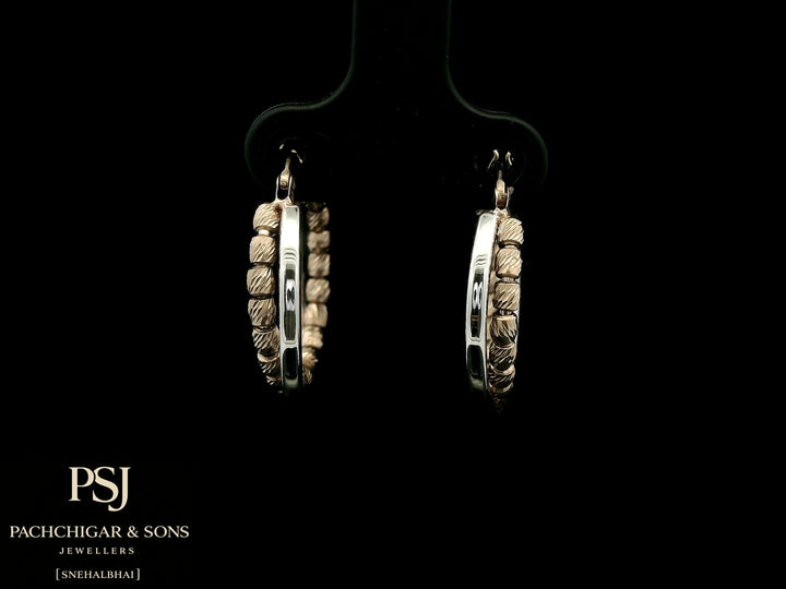 Textured Dual Tone Hoop Earrings