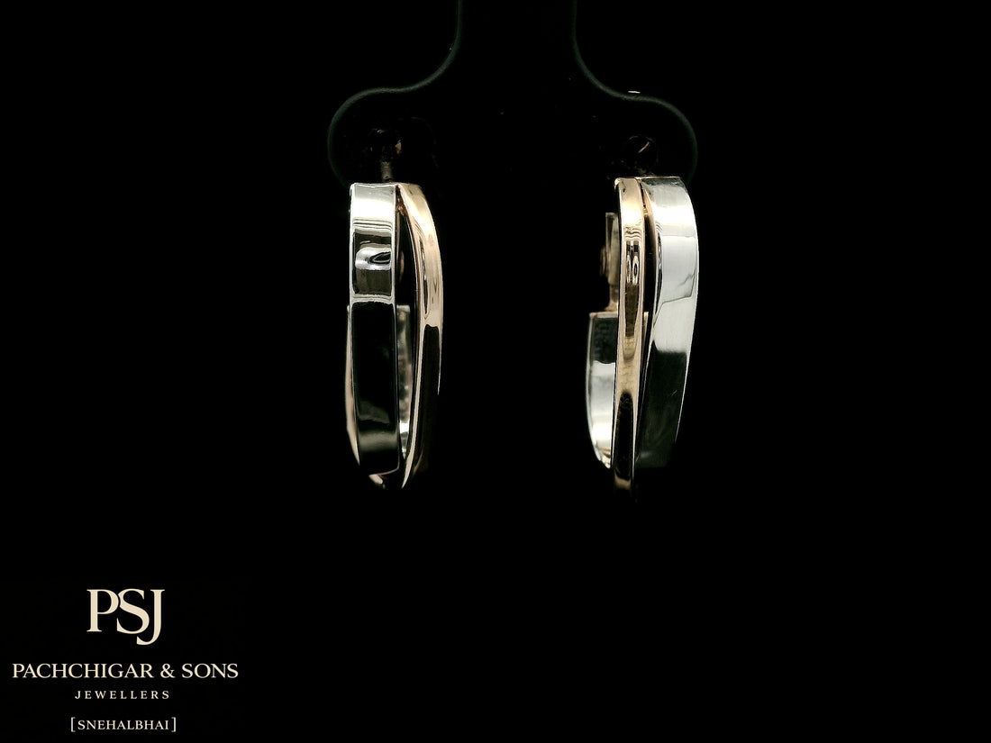Sleek Dual Tone Oval Hoop Earrings