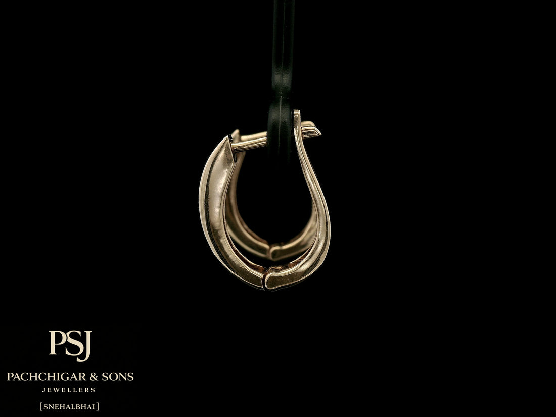 Minimalist Diamond Hoop Earrings in Rose Gold