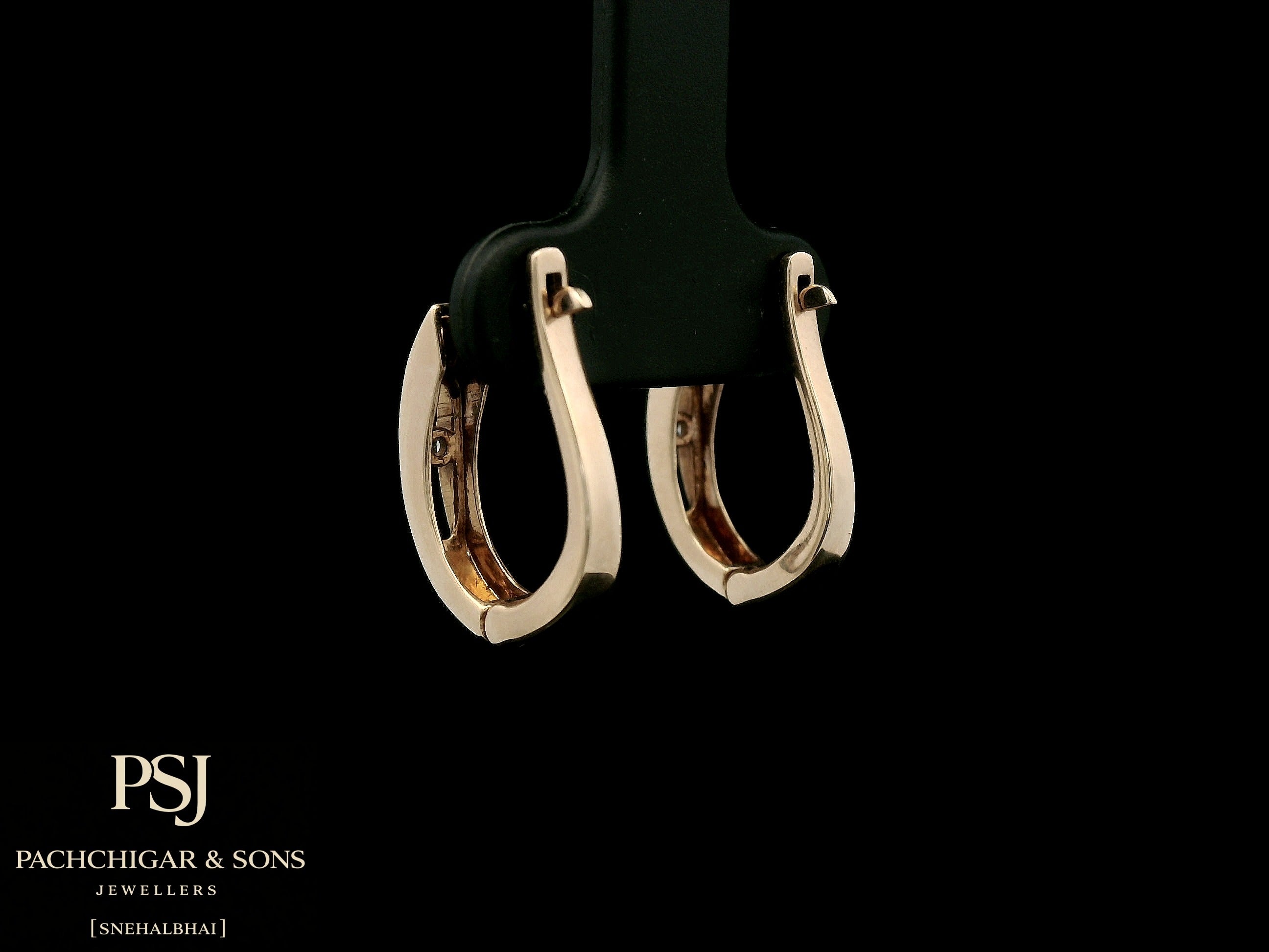 Minimalist Diamond Hoop Earrings in Rose Gold