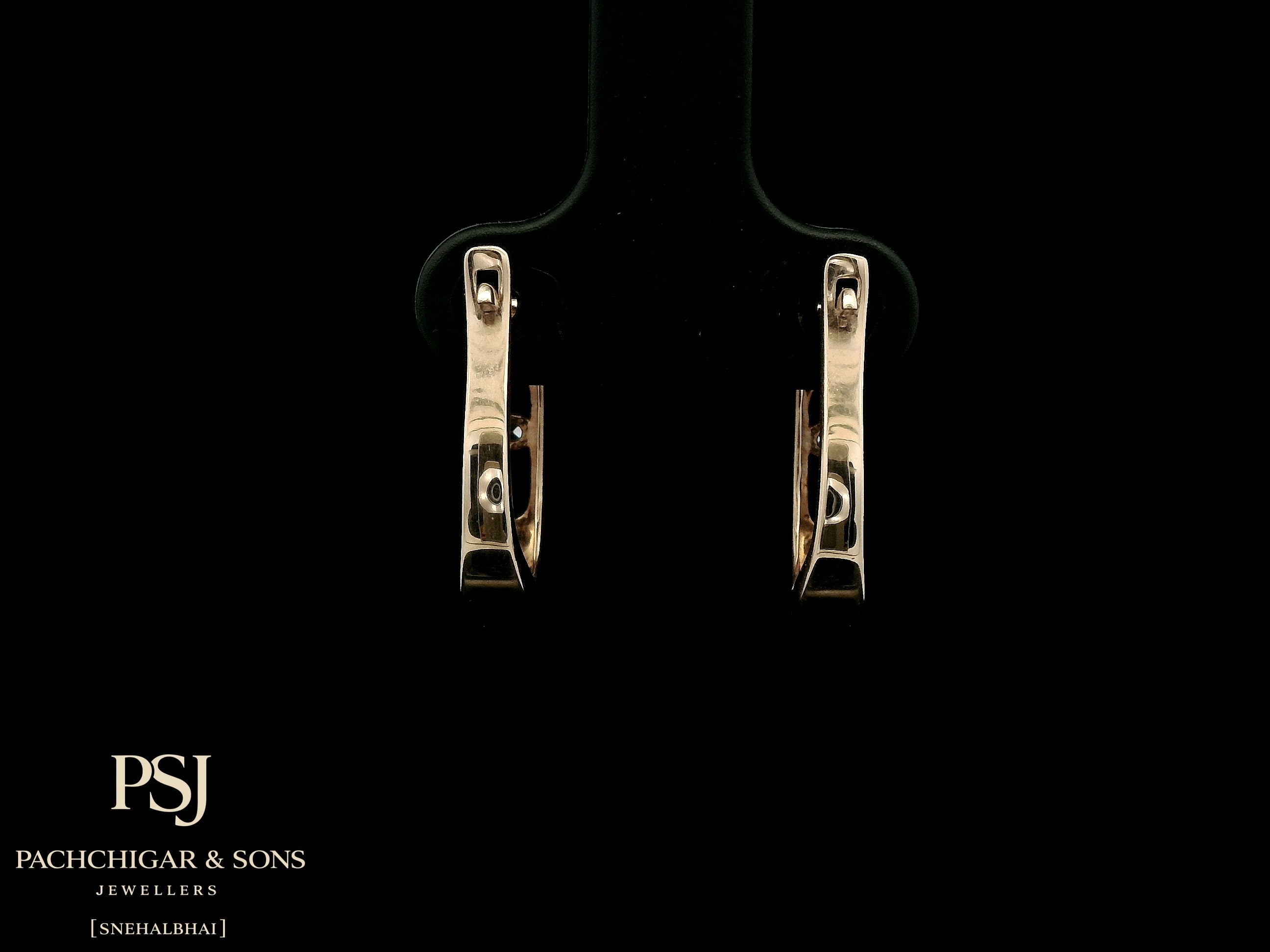 Minimalist Diamond Hoop Earrings in Rose Gold