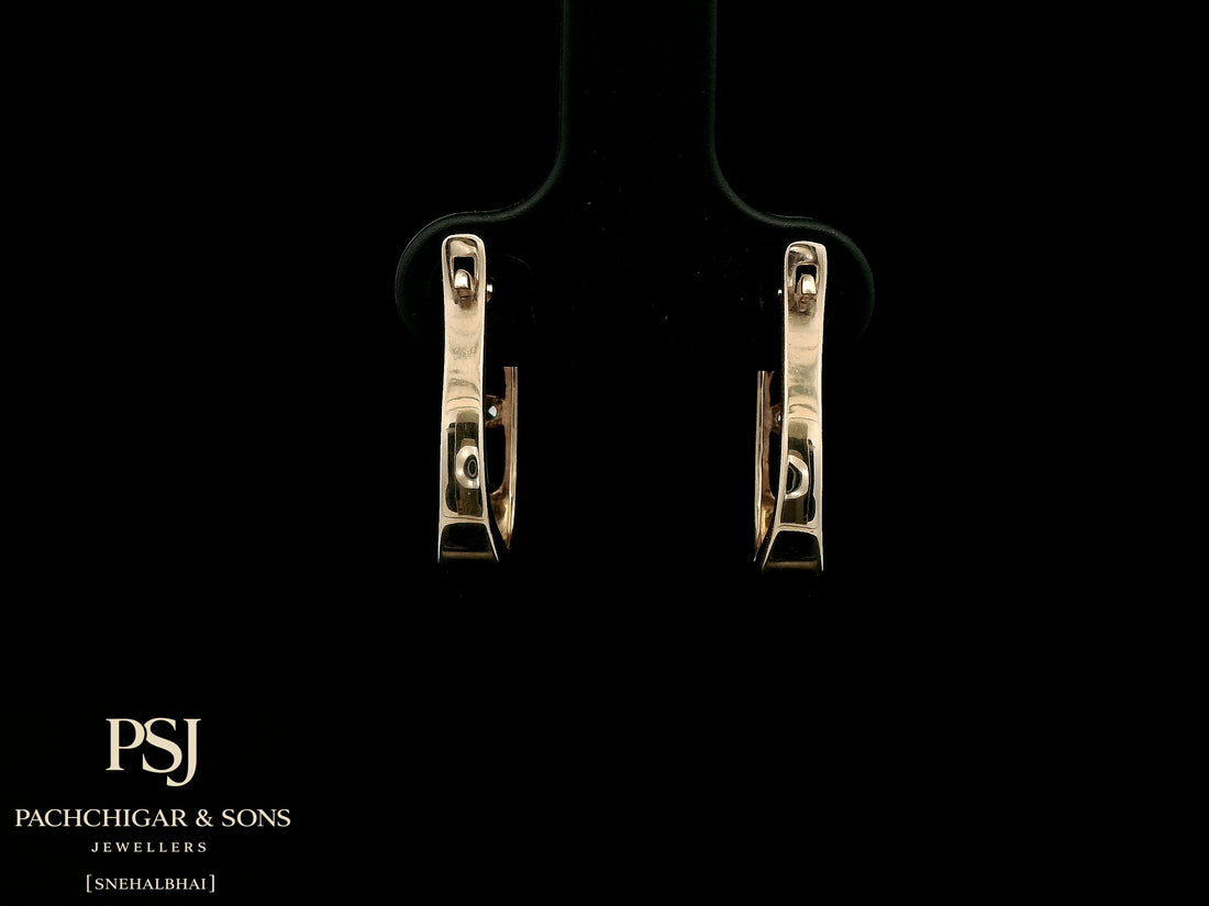 Minimalist Diamond Hoop Earrings in Rose Gold