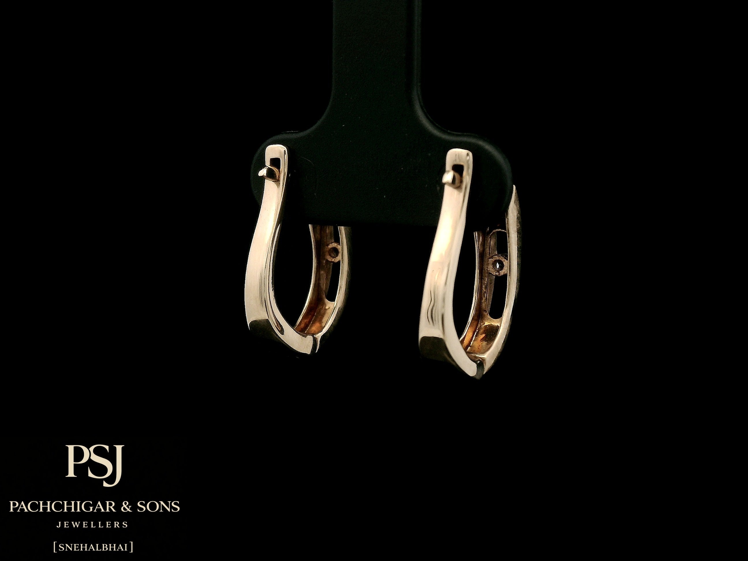 Minimalist Diamond Hoop Earrings in Rose Gold