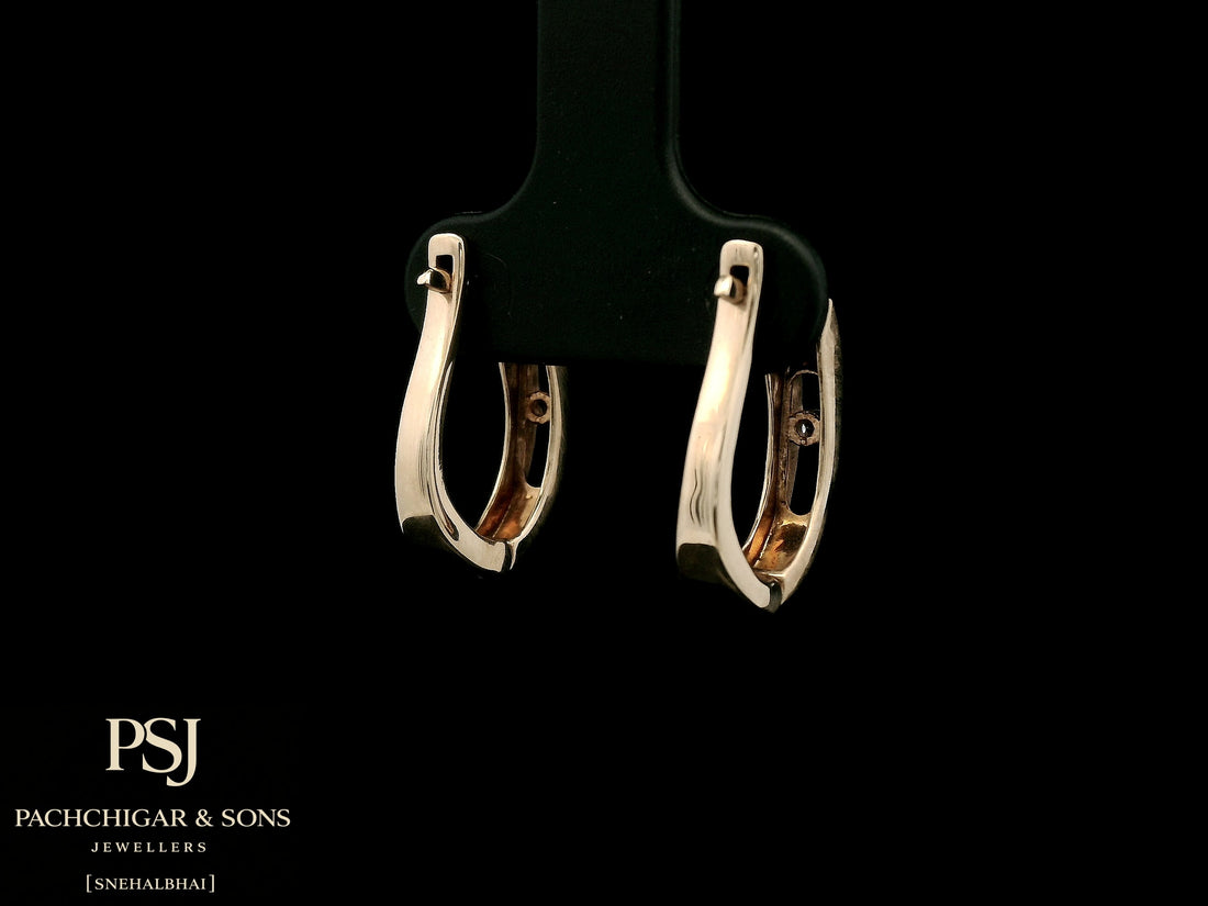 Minimalist Diamond Hoop Earrings in Rose Gold