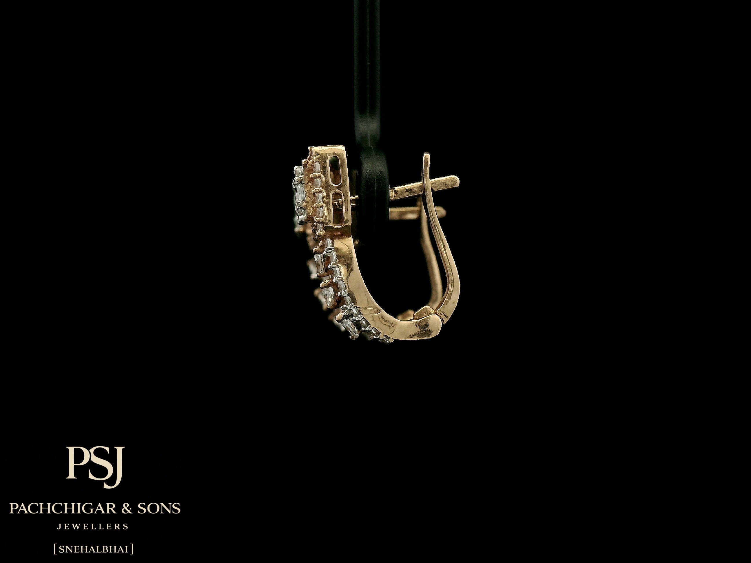 Square Halo Diamond Drop Earrings in Rose Gold