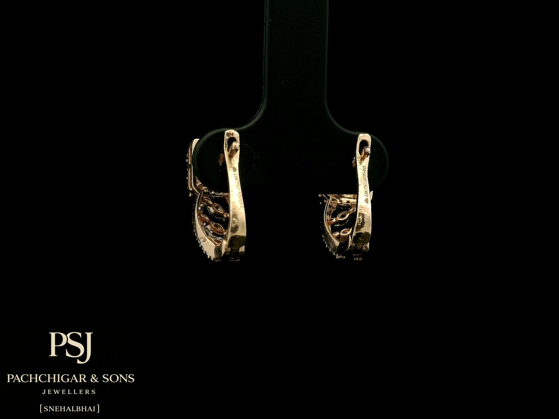 Square Halo Diamond Drop Earrings in Rose Gold
