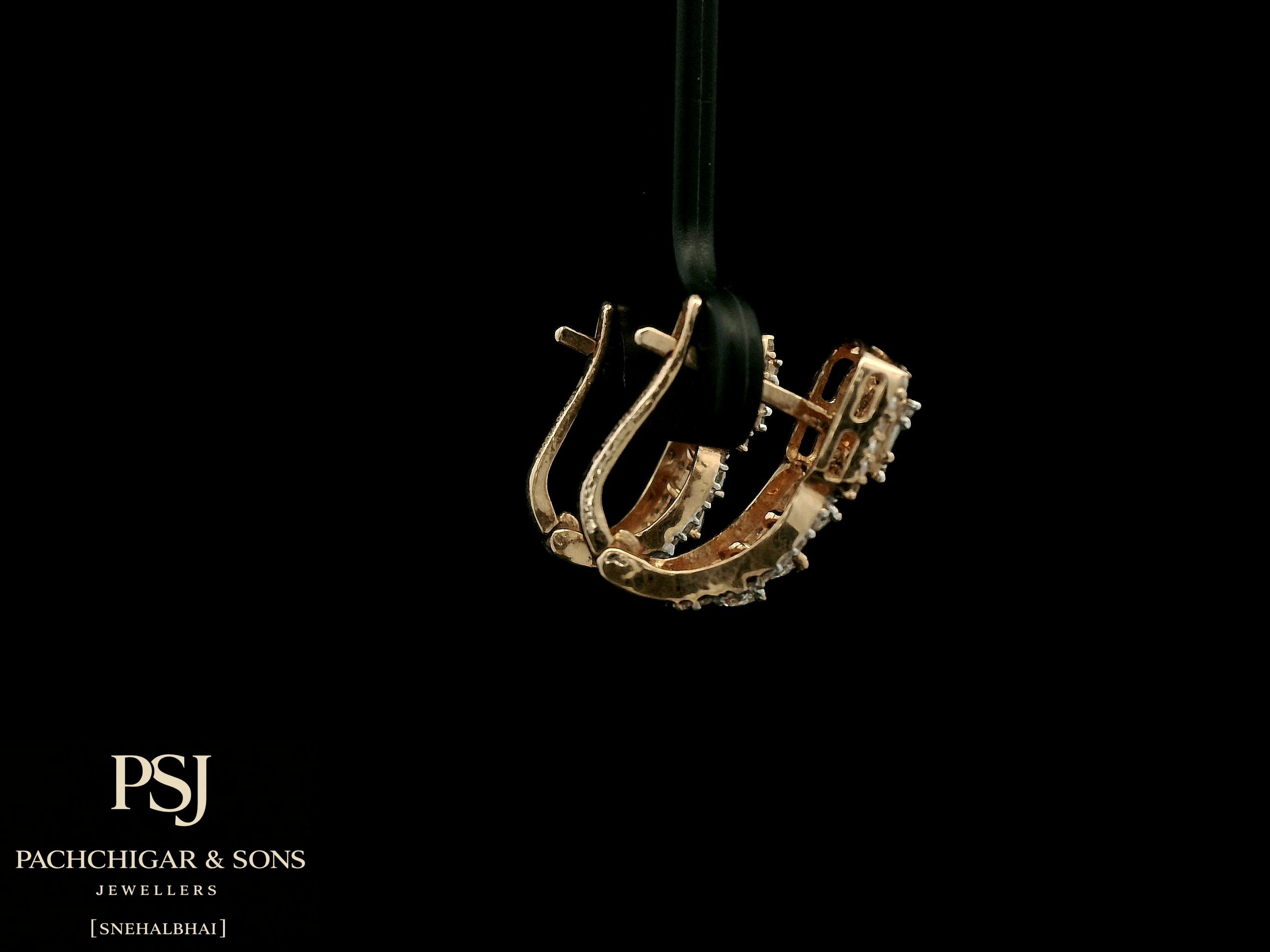 Square Halo Diamond Drop Earrings in Rose Gold