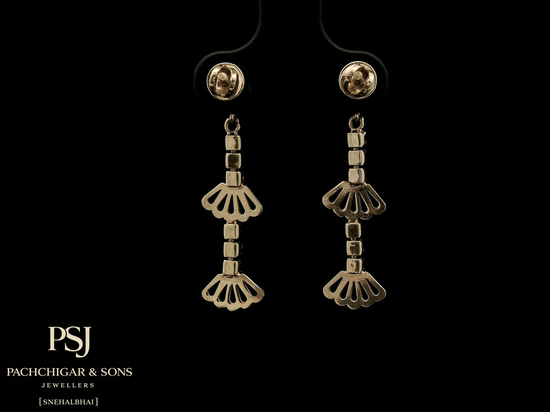 Floral Diamond Drop Earrings in Rose Gold