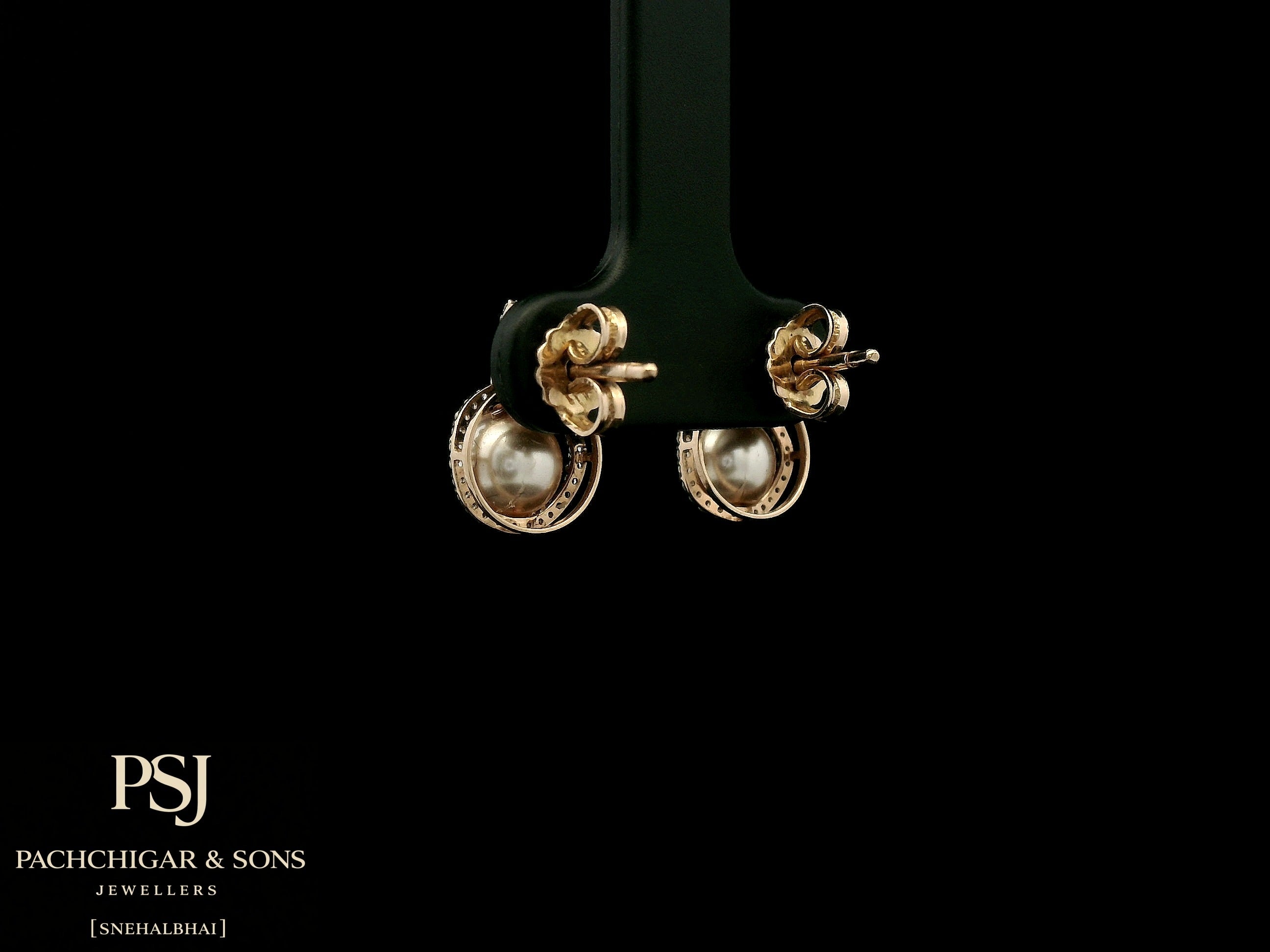 Pearl Halo Drop Earrings in Rose Gold