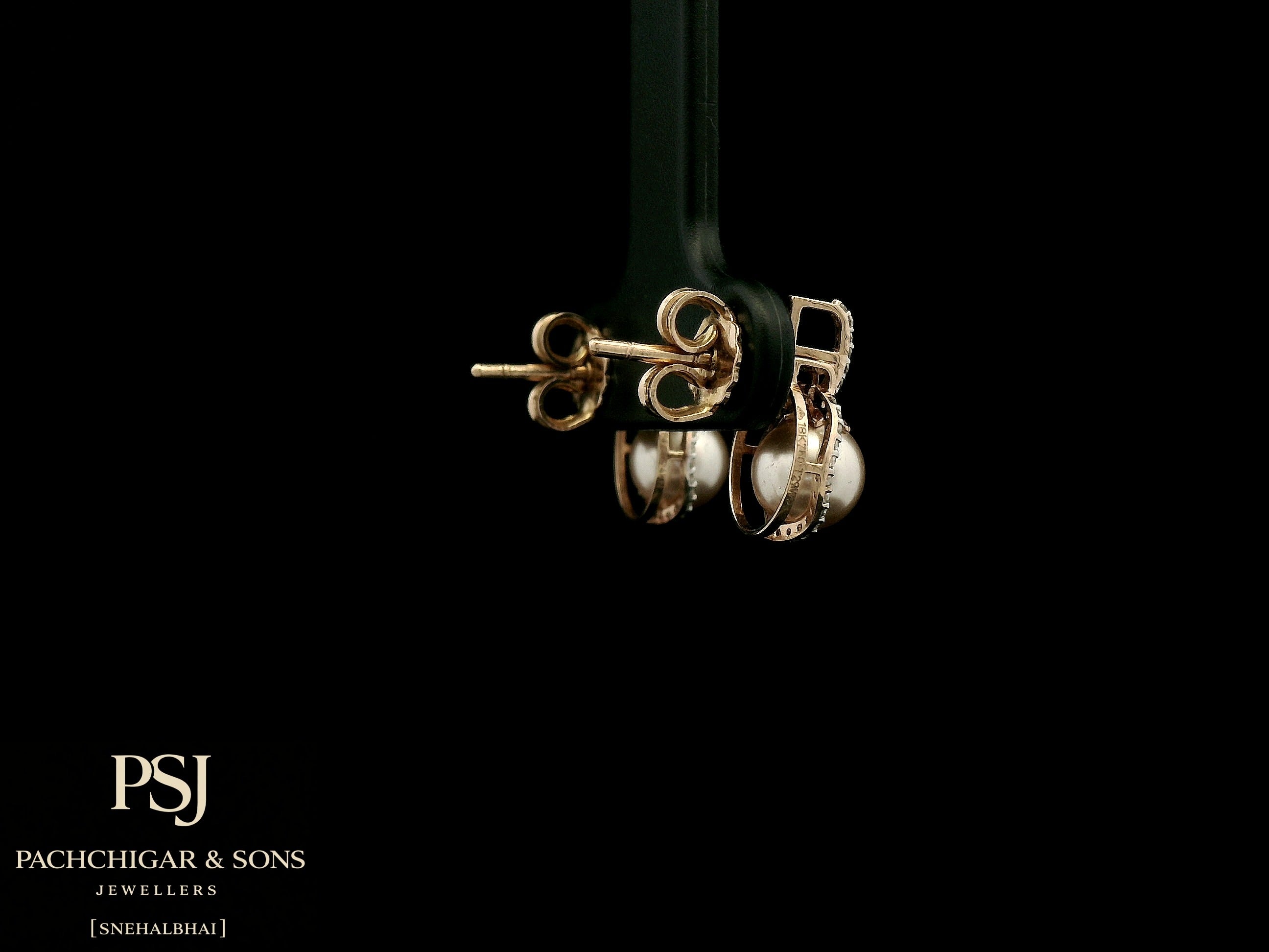 Pearl Halo Drop Earrings in Rose Gold