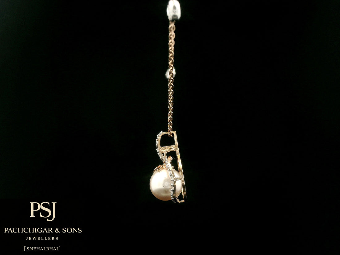 Classic Pearl Halo Pendant Set with Diamond Accents