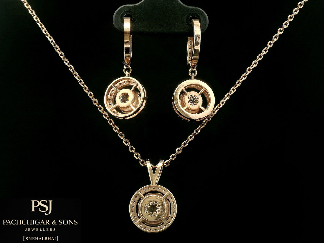 Champagne Stone Pendant Set
