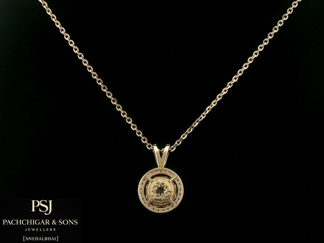 Round Halo Diamond Pendant Necklace