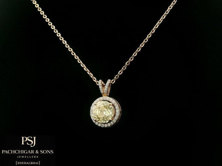 Round Halo Diamond Pendant Necklace