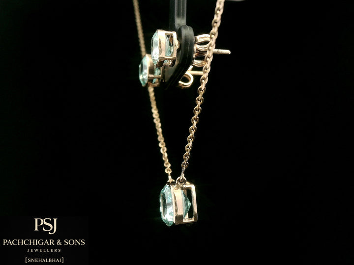 Sky Blue Stone Pendant Set