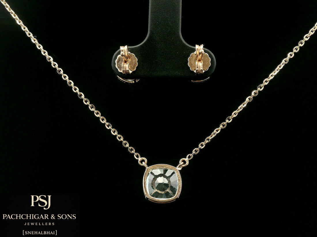 Sky Blue Stone Pendant Set