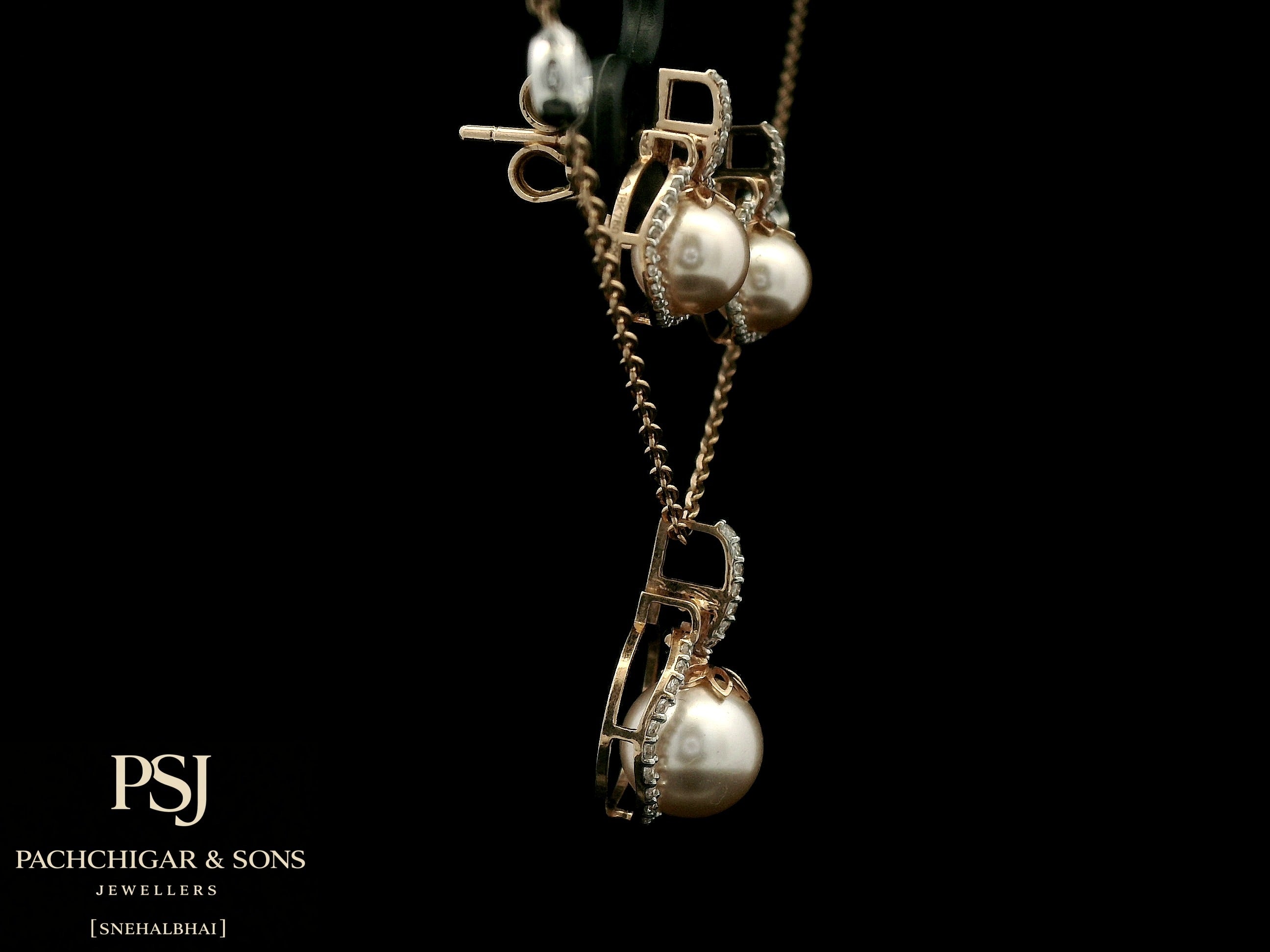 Pearl and Diamond Pendant Set