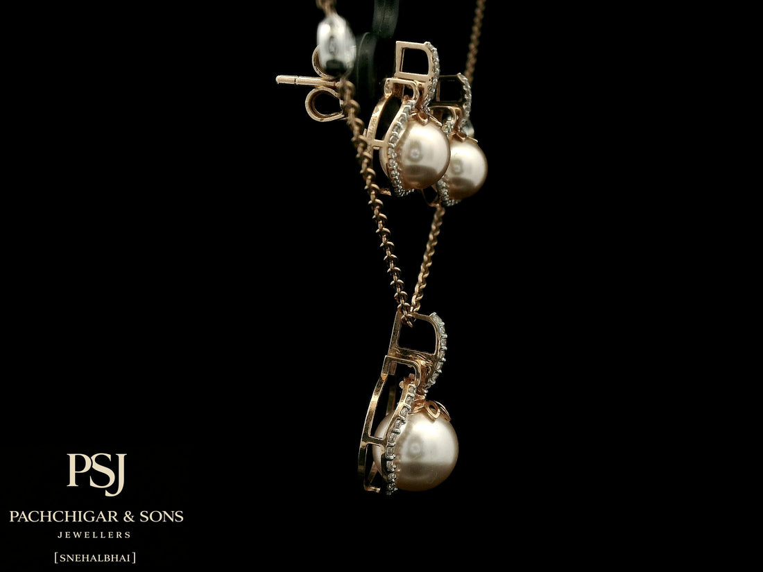 Pearl and Diamond Pendant Set