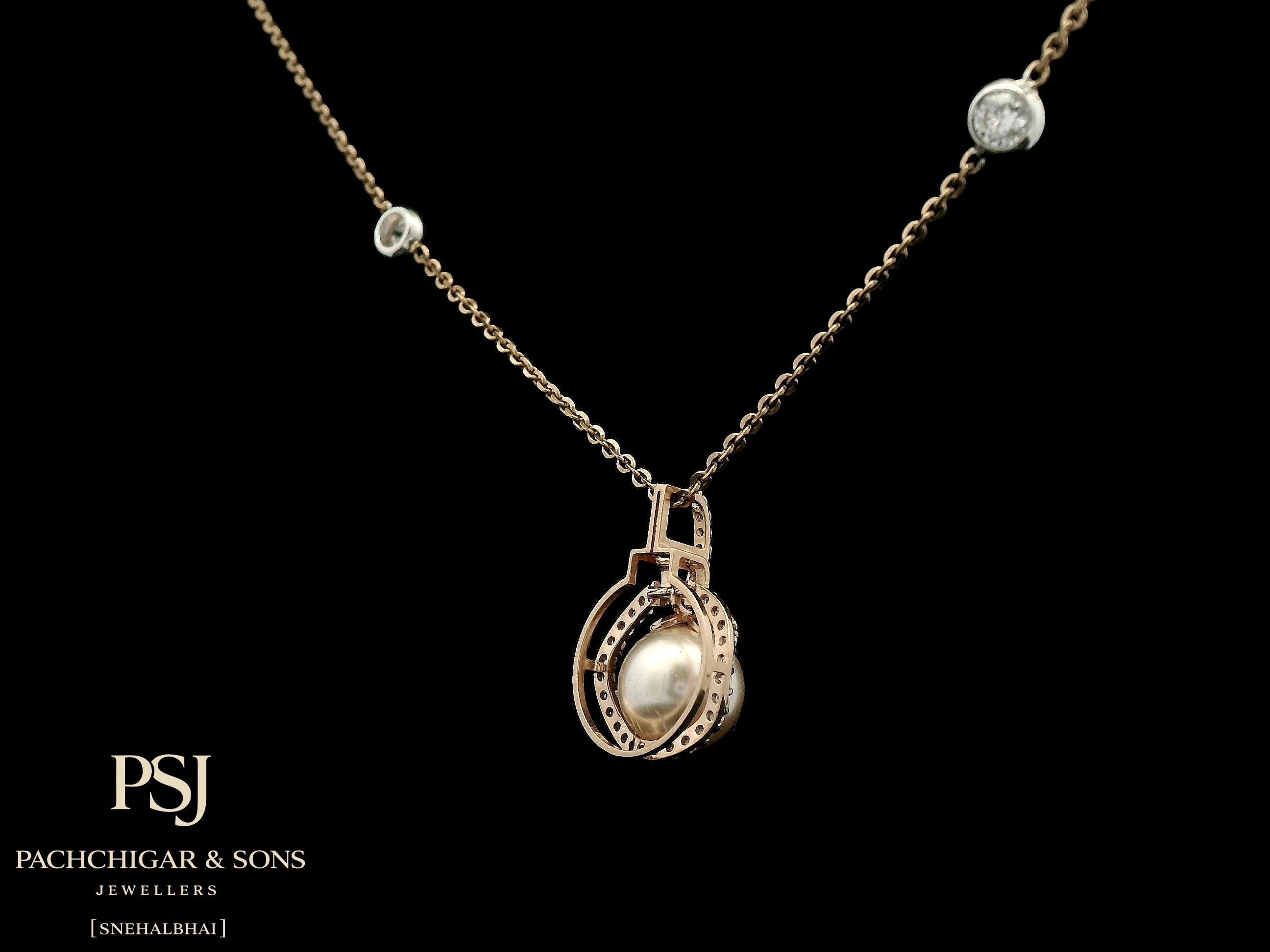 Classic Pearl Halo Pendant Set with Diamond Accents
