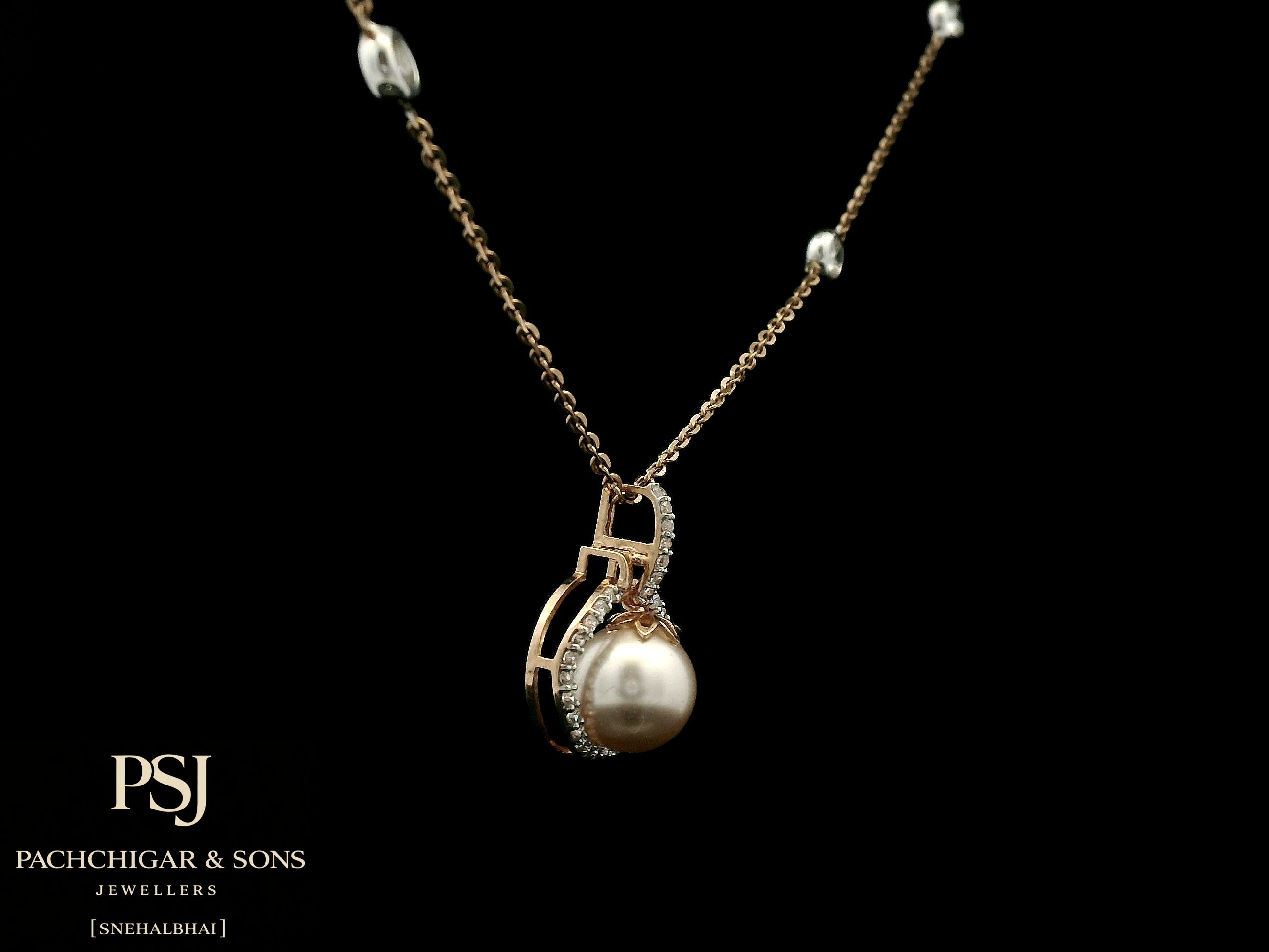 Classic Pearl Halo Pendant Set with Diamond Accents