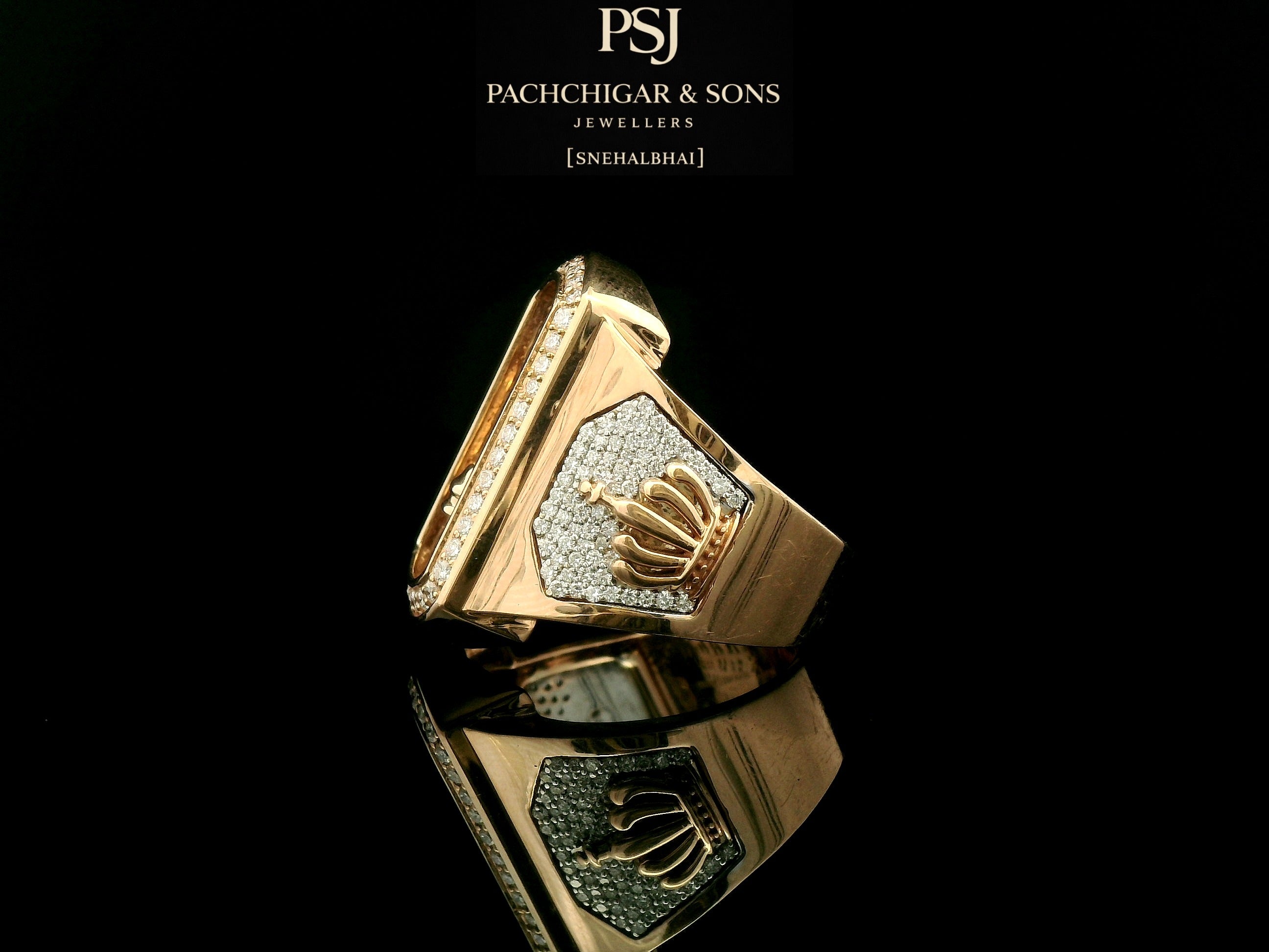 Knight Chess Diamond Statement Ring in Gold