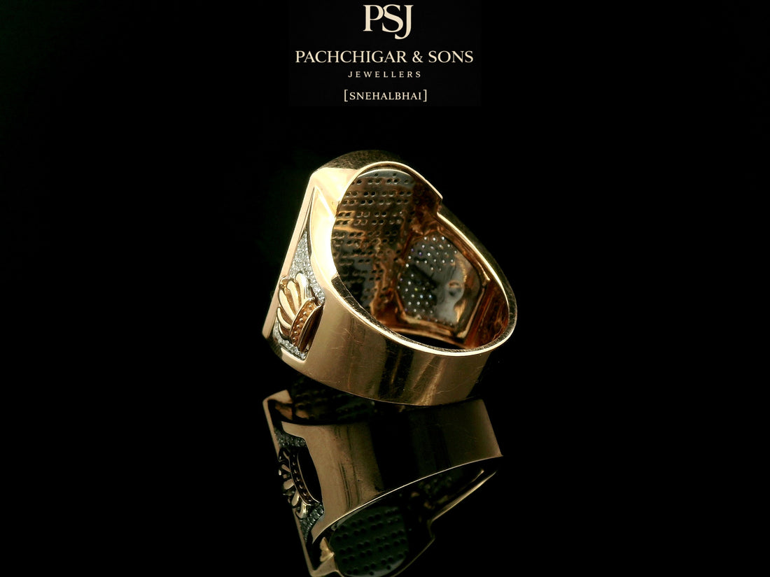 Knight Chess Diamond Statement Ring in Gold