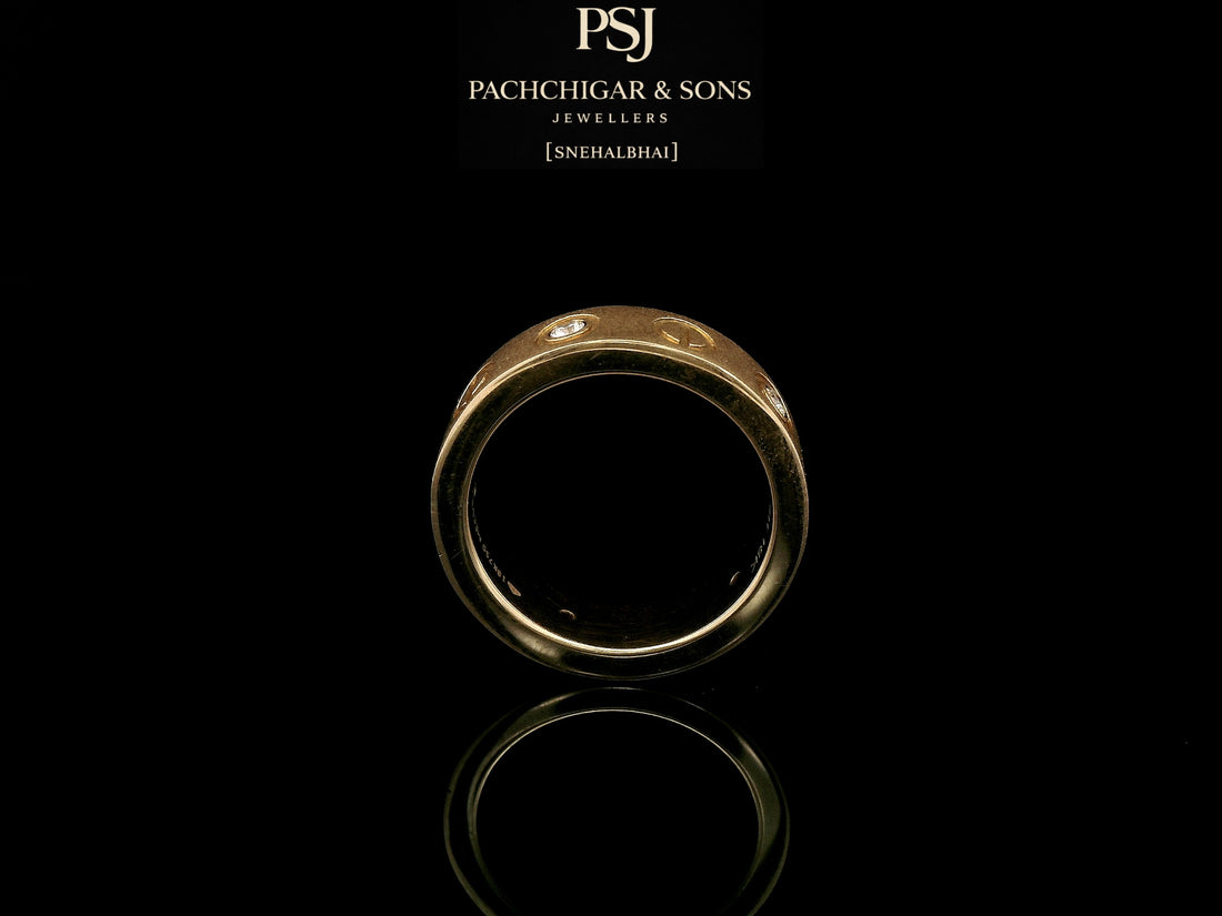 Classic Screw Motif Diamond Band Ring in Rose Gold
