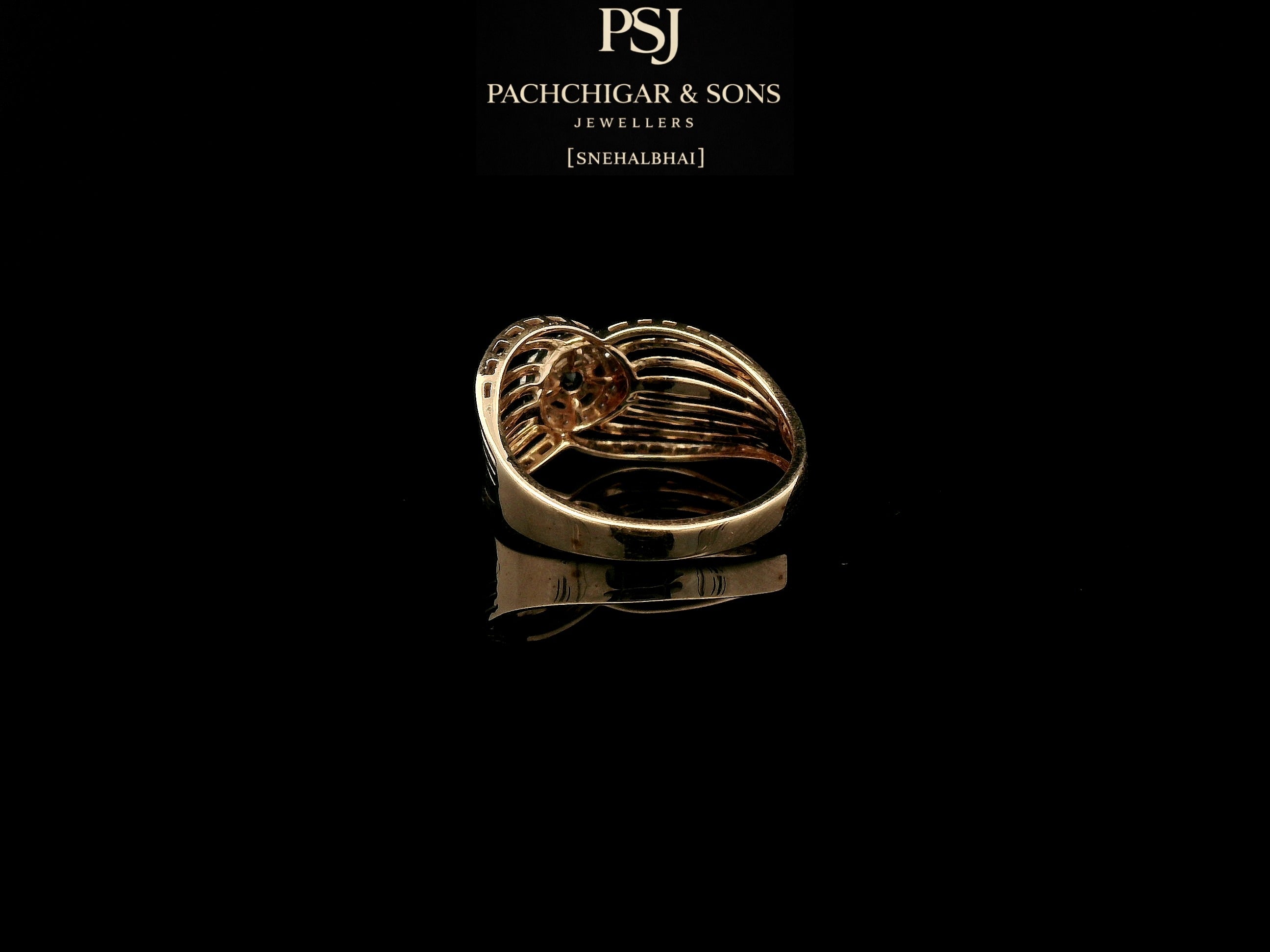 Blue Stone Wave Design Ring