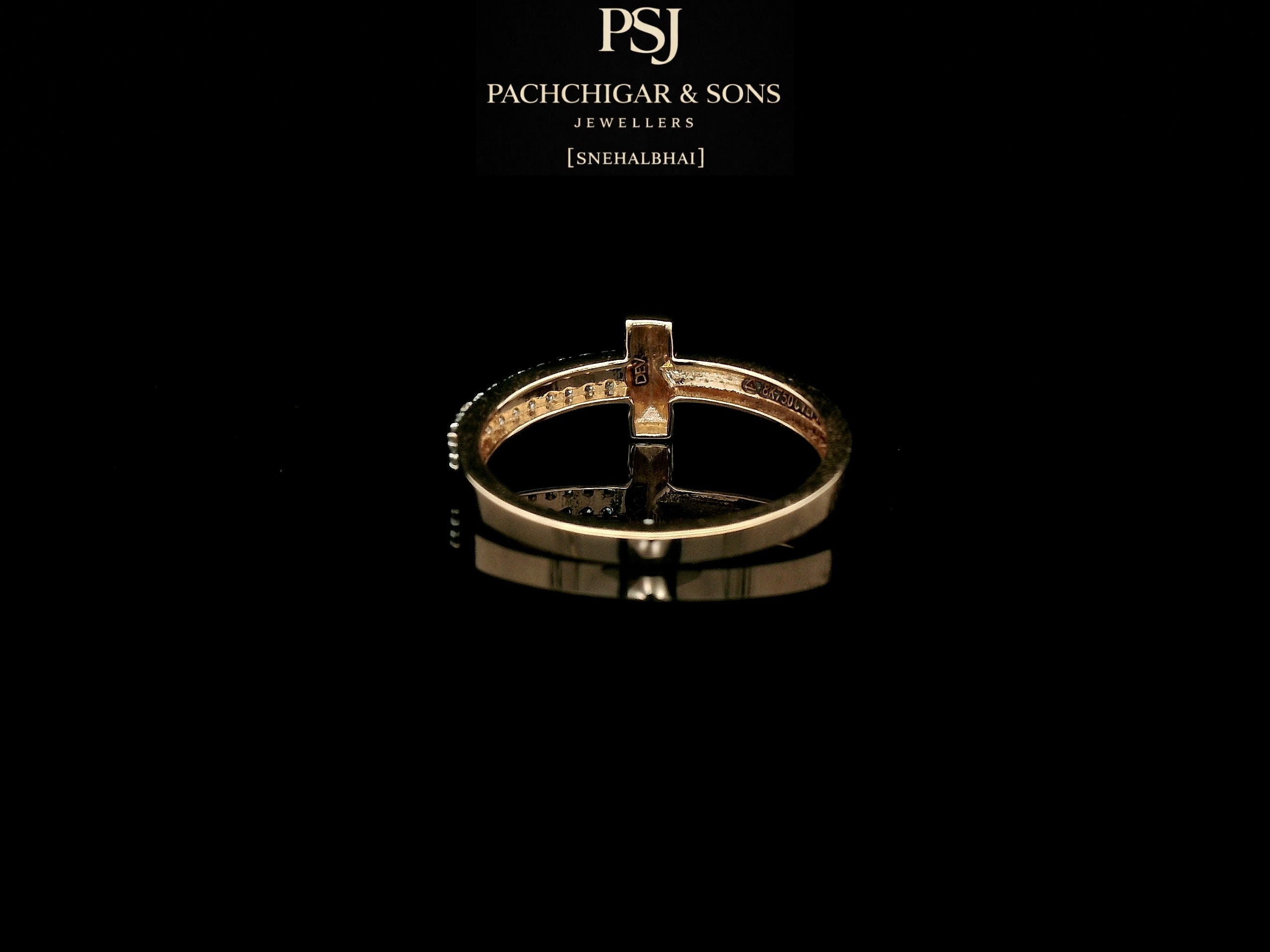 Modern T Shape Diamond Ring