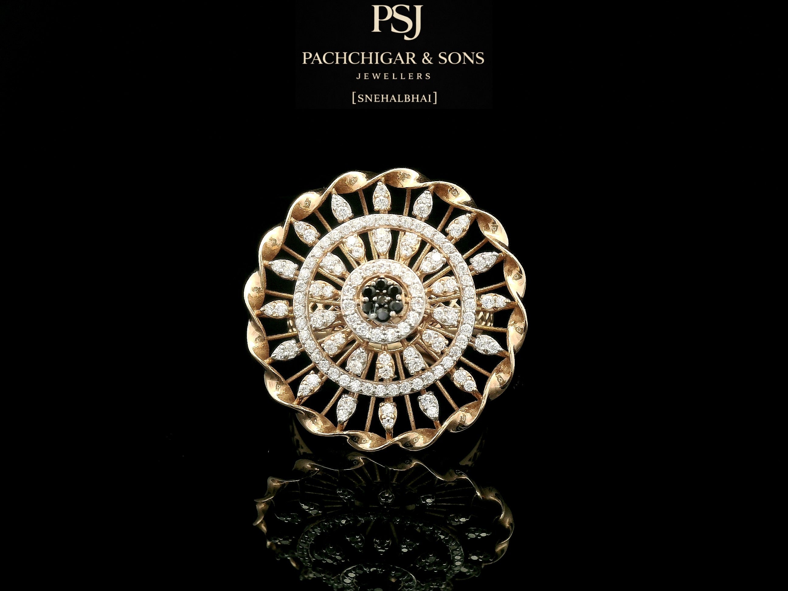 Vintage Circular Diamond Statement Ring