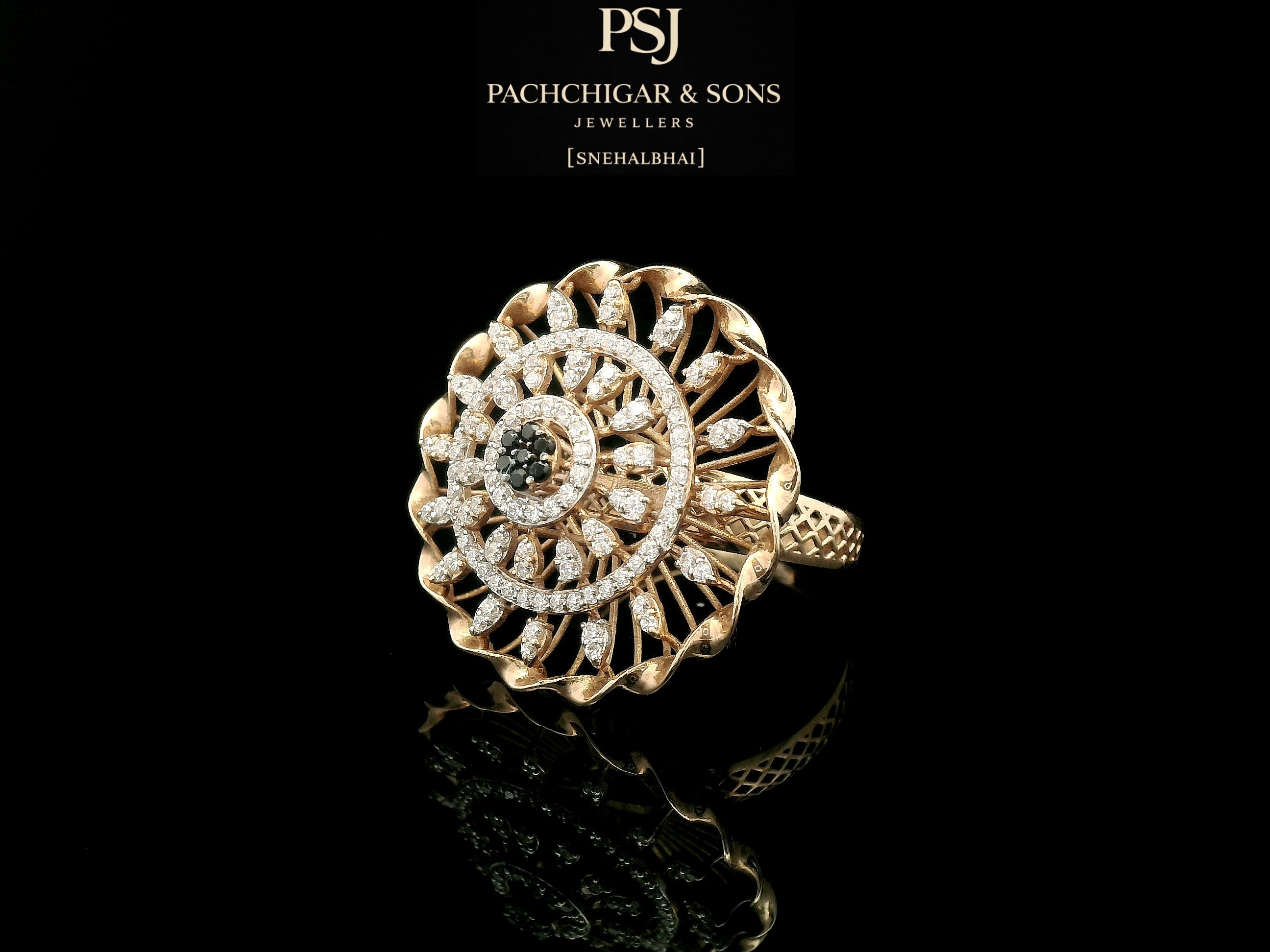 Vintage Circular Diamond Statement Ring