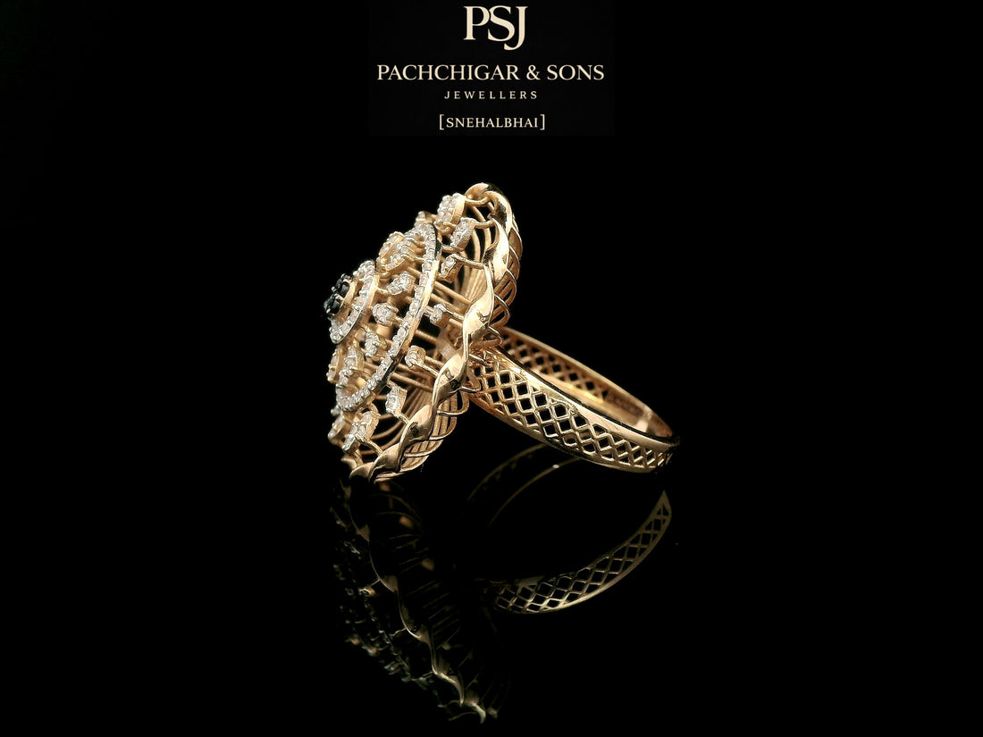 Vintage Circular Diamond Statement Ring